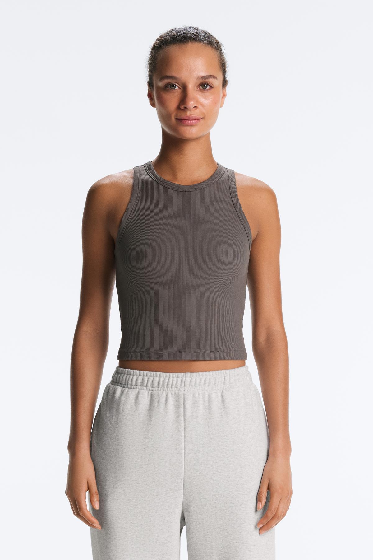 Uzun fitilli modal karışımlı tank top