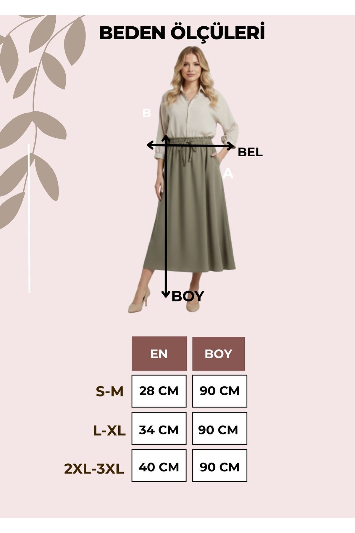 SmallTouch  İç Göstermez Beli Lastikli Ayarlanabilir Bağcıklı Çift Cepli Double Kumaş Siyah Etek - Görsel 5