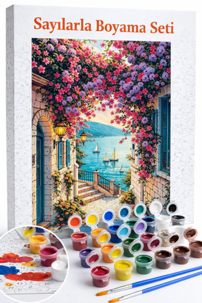 Aren Design Sayılarla Boyama Çerçeveli Hobi Seti Numaralı Tuval Fırça Boya Da...