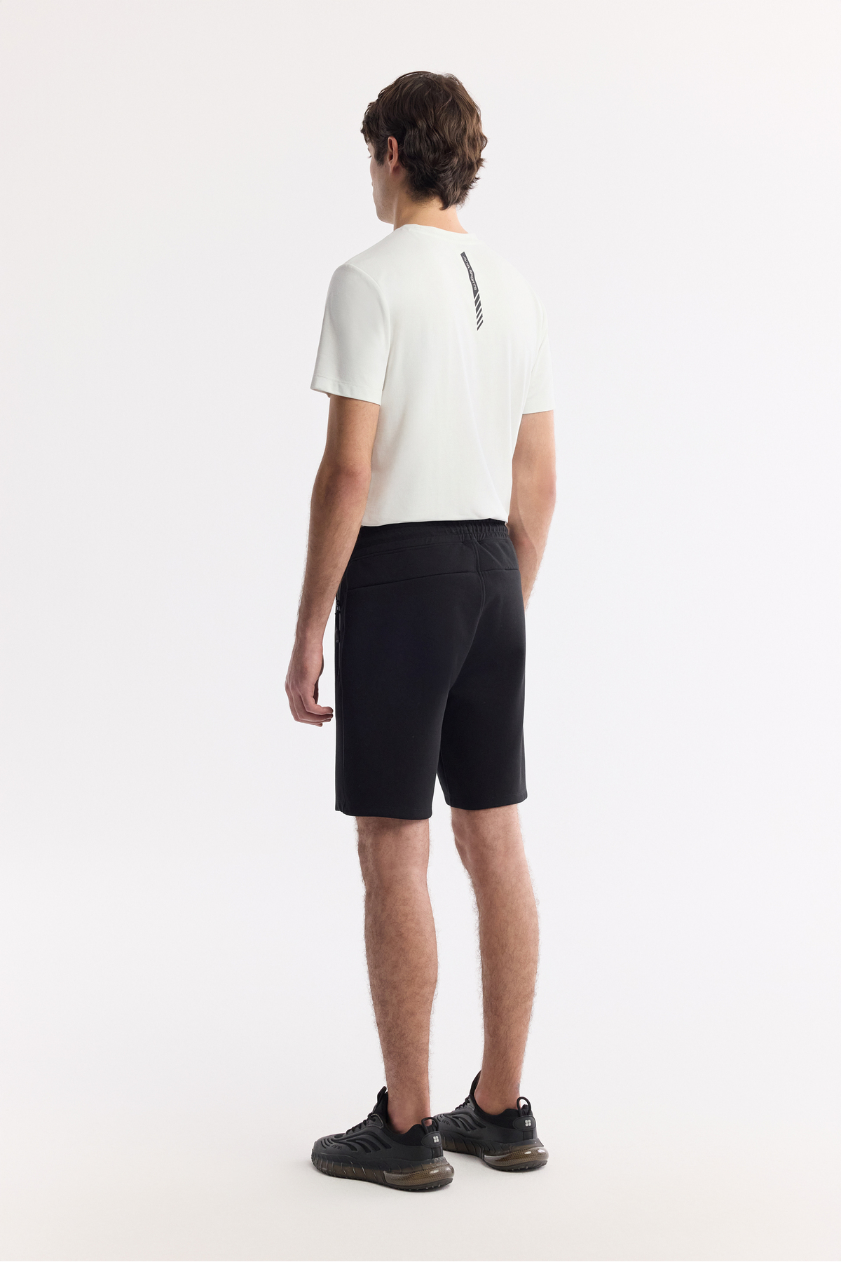 Avva  Erkek Siyah Beli Lastikli Bağcıklı Bi-Stretch İnterlok Regular Fit Şort A51Y3631 - Görsel 3