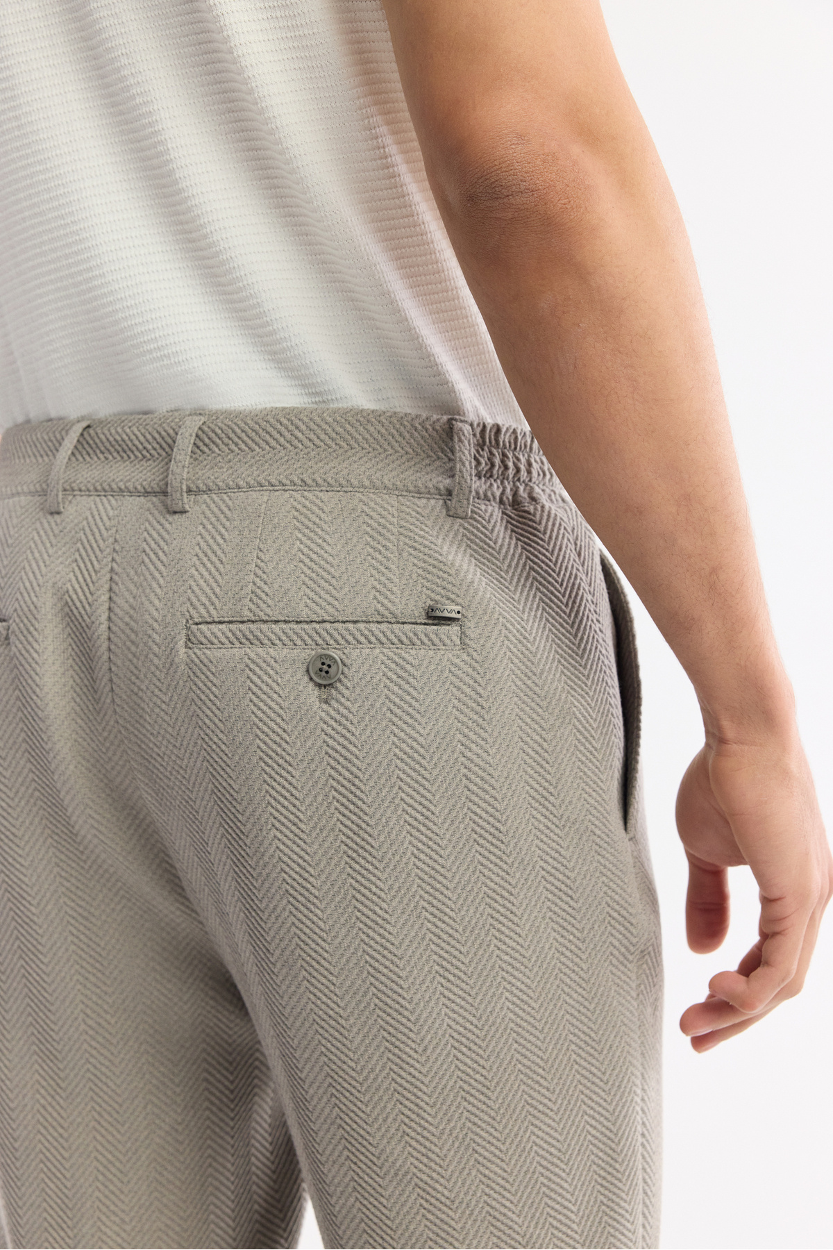 Avva  Erkek Gri Yan Cepli Beli Lastikli Bi-Stretch Comfort Slim Fit Pantolon A51Y3211 - Görsel 6