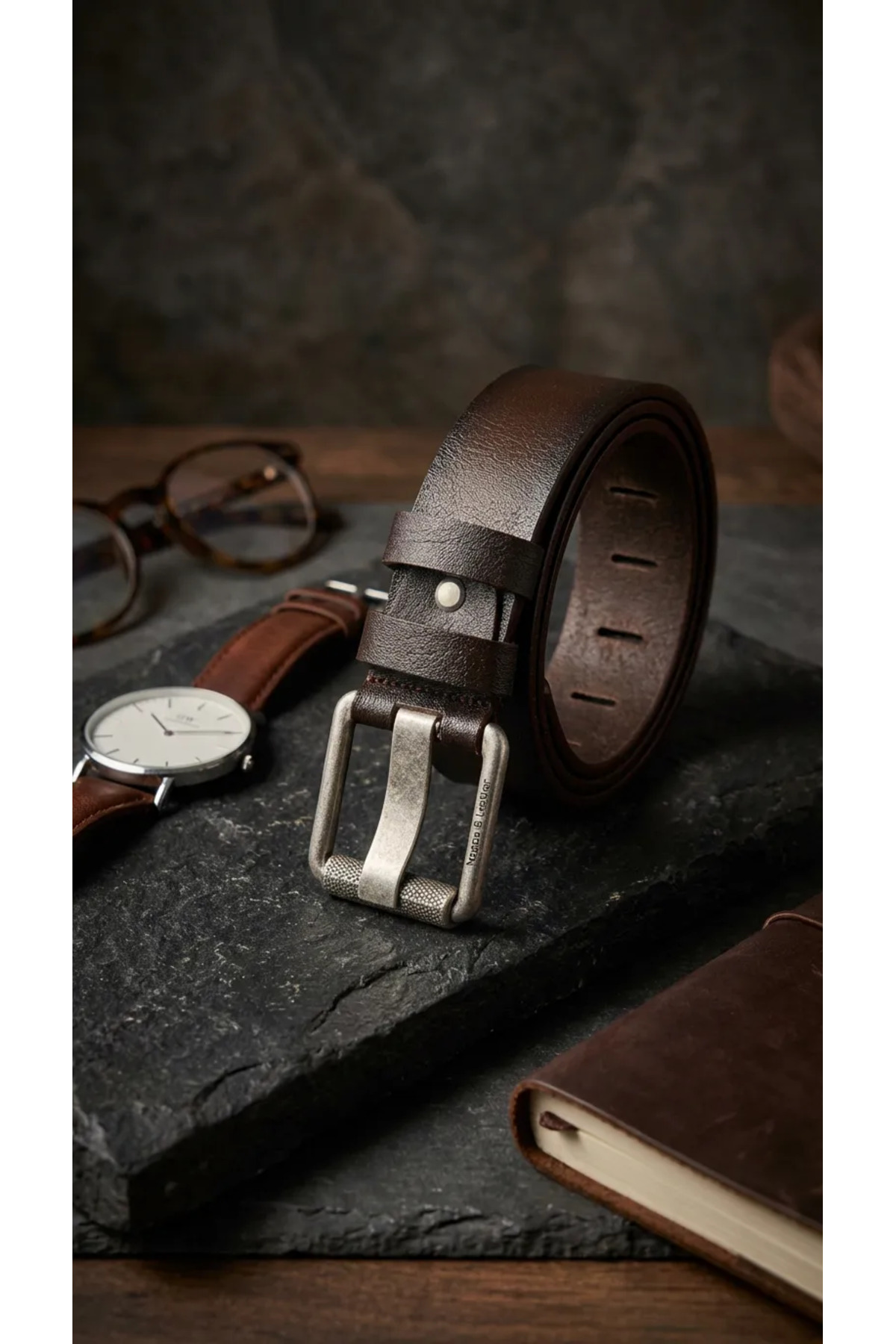 debbah  Özel Yapım Hakiki Deri Erkek Kot Kemeri 4.5CM Ekstra Kalın 4MM İtalyan Spor Kemer - Görsel 5