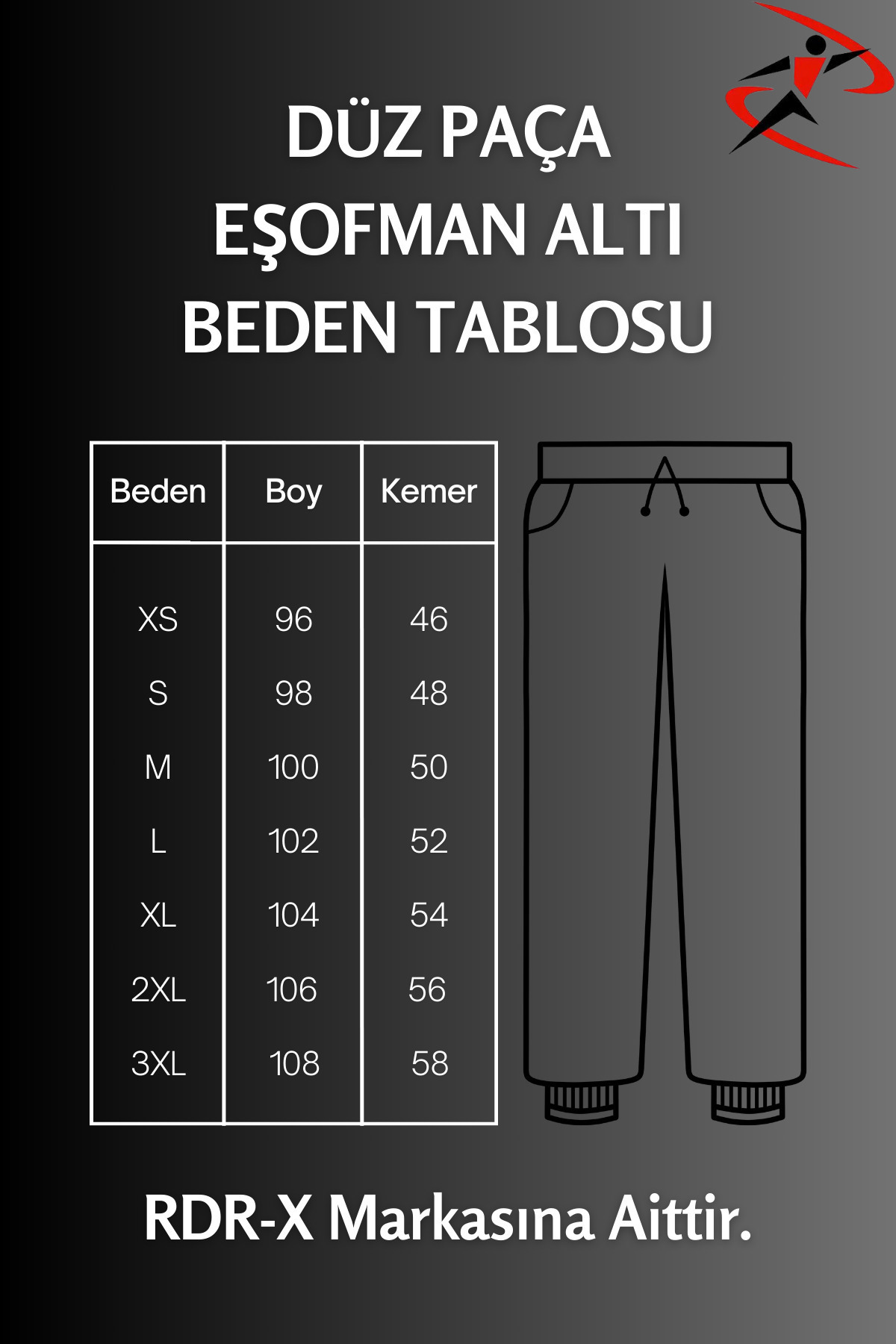 RDR-X Erkek Siyah - Antrasit - Lacivert Rahat Kesim Düz Paça Nakış Detaylı Penye Kumaş Eşofman Altı görsel 6