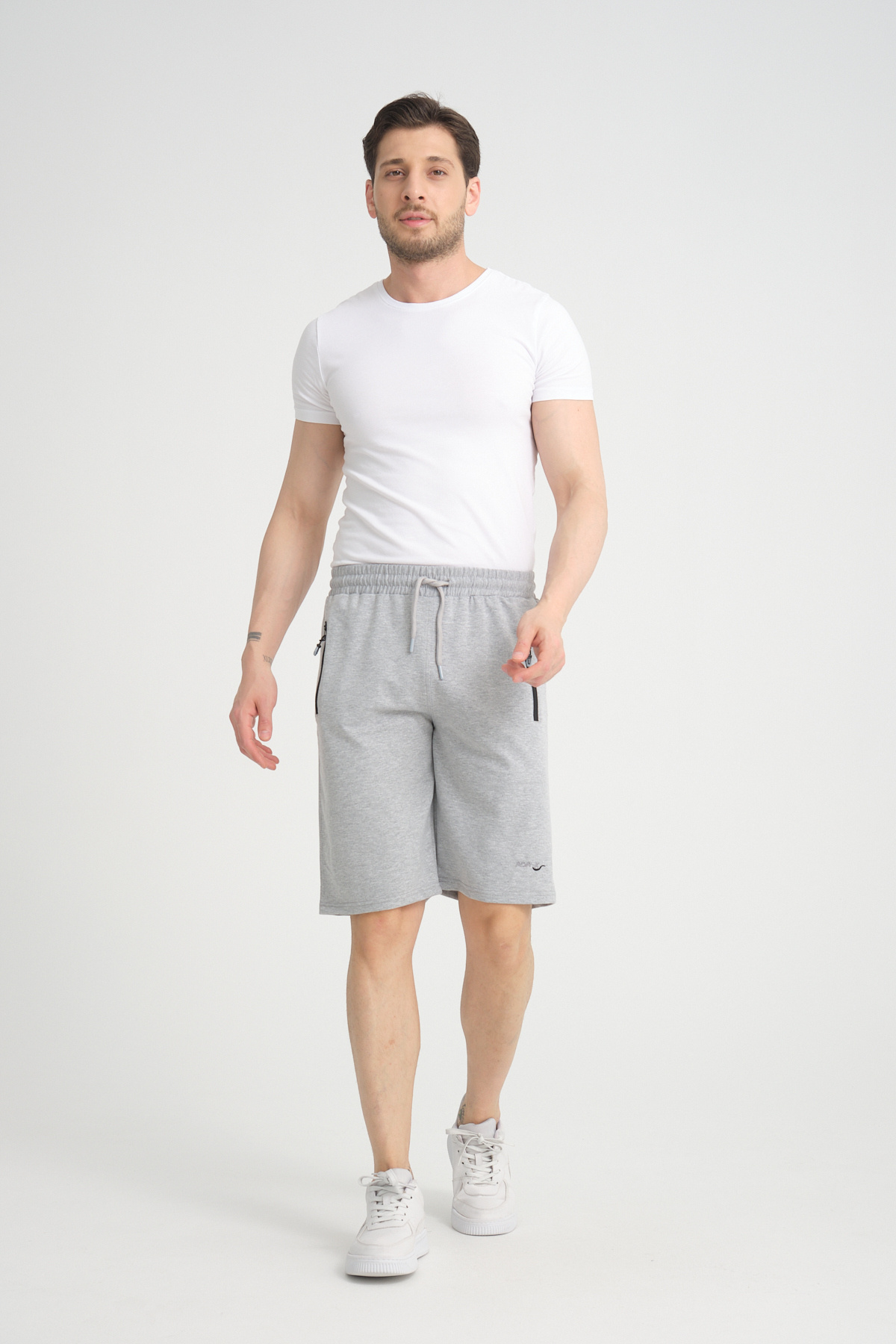 RDR-X  Erkek Siyah Lacivert Antrasit Gri Penye Kumaş 4'lü Bermuda Şort Paketi - Görsel 5