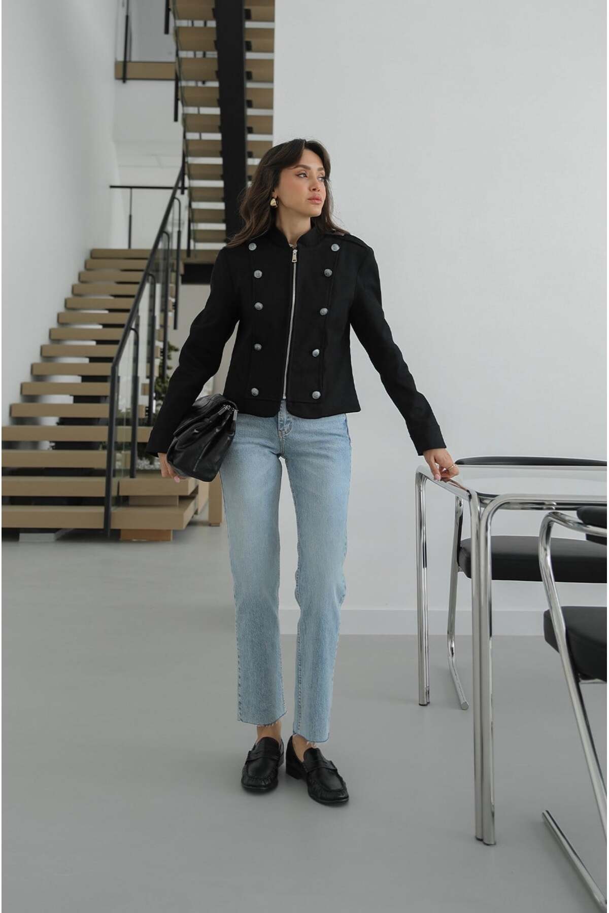 Havoş  Light Blue Boy Fit Kesik Paça Jean