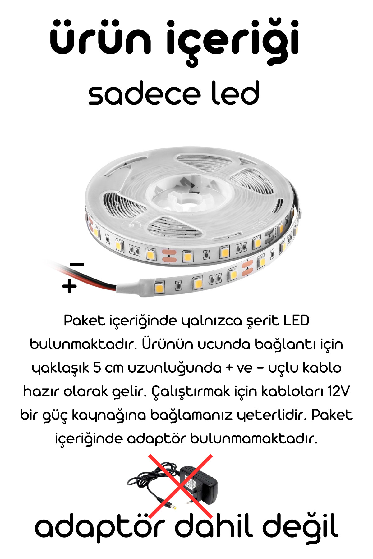 luciole LumiDrive 1m Kırmızı LED Şerit – 12V, 60 Çipli, 2835 SMD