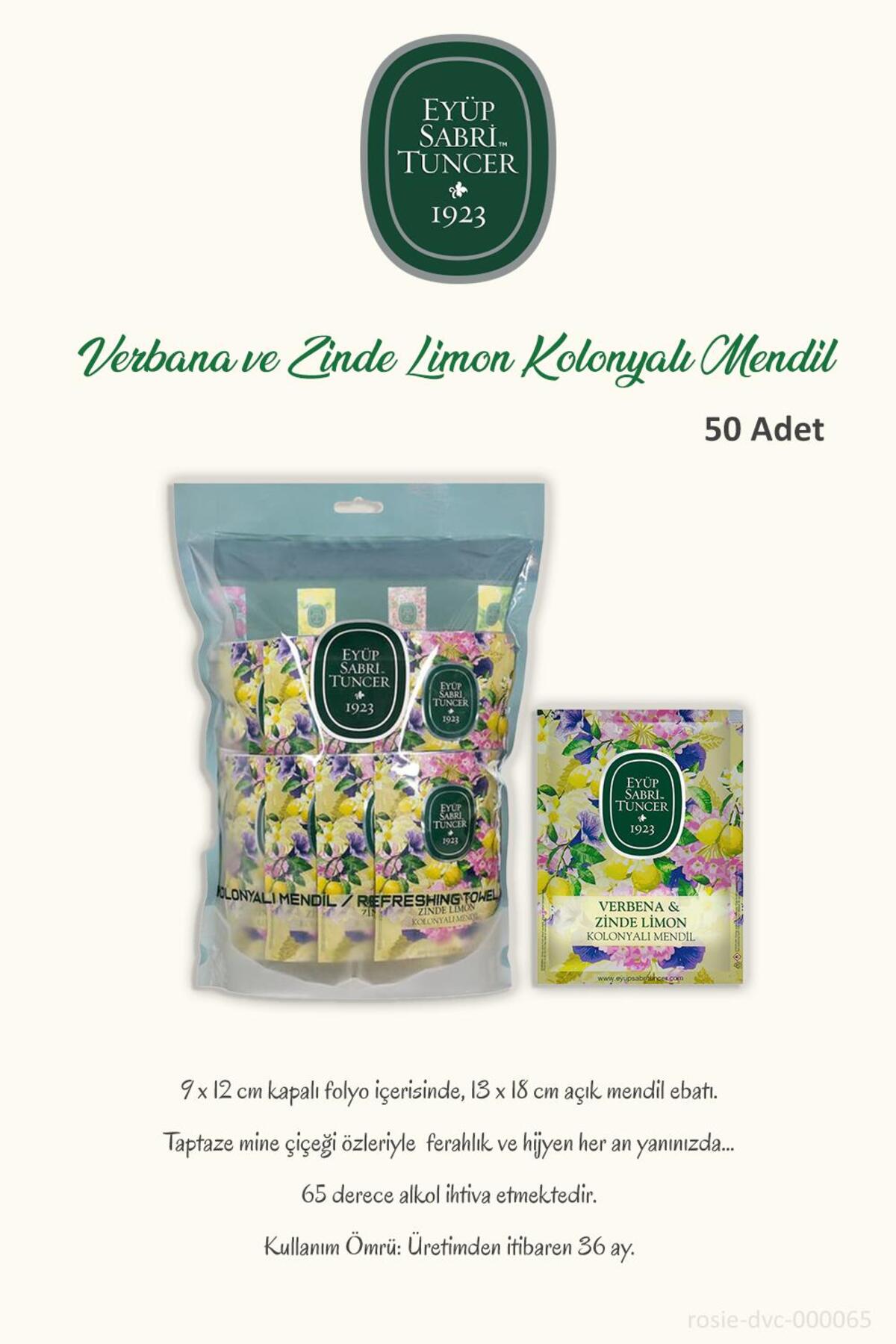 Eyüp Sabri Tuncer 3 Paket Verbena & Zinde Limon Kolonyalı Mendil 50'li ve ROSIE fotoğrafı 3 (önizleme)