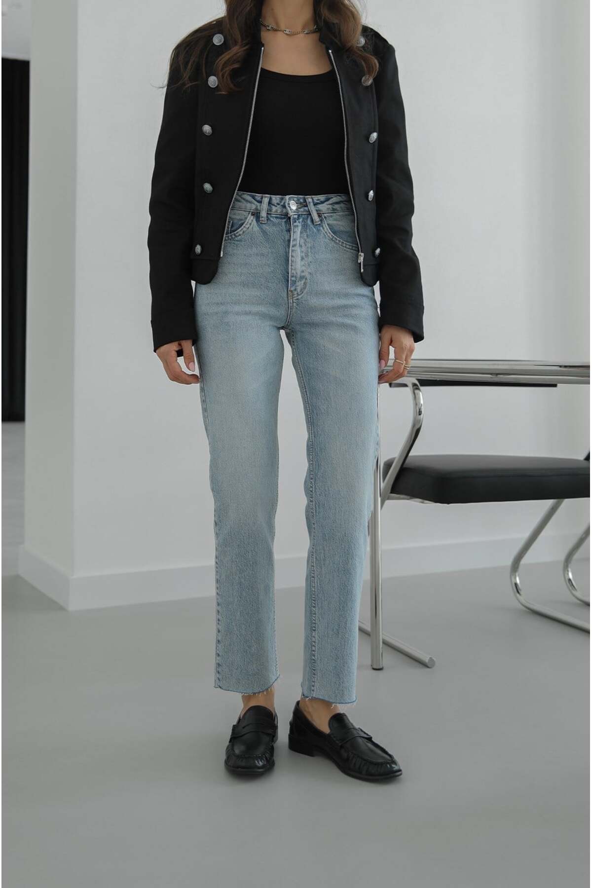 Havoş  Light Blue Boy Fit Kesik Paça Jean - Görsel 3