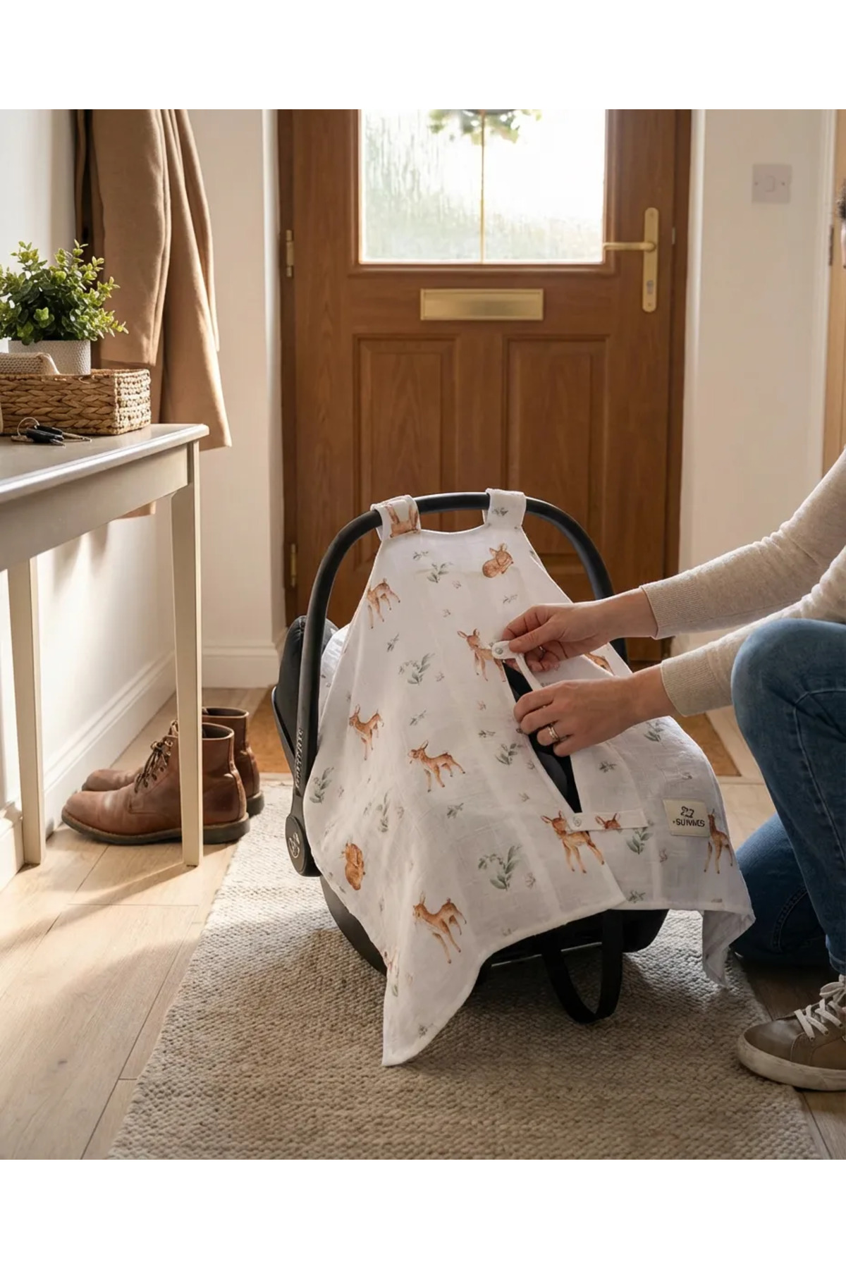 jr.bunnies Pamuk Garden Müslin Puset Örtüsü fotoğrafı 4 (önizleme)