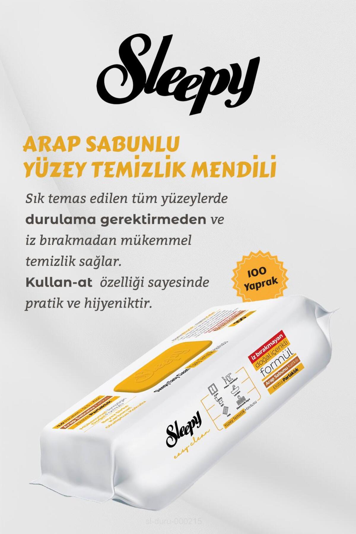 Sleepy 300 Adet Arap Sabunlu Yüzey Havlusu Mobilya Cilası Hediyeli fotoğrafı 2 (önizleme)