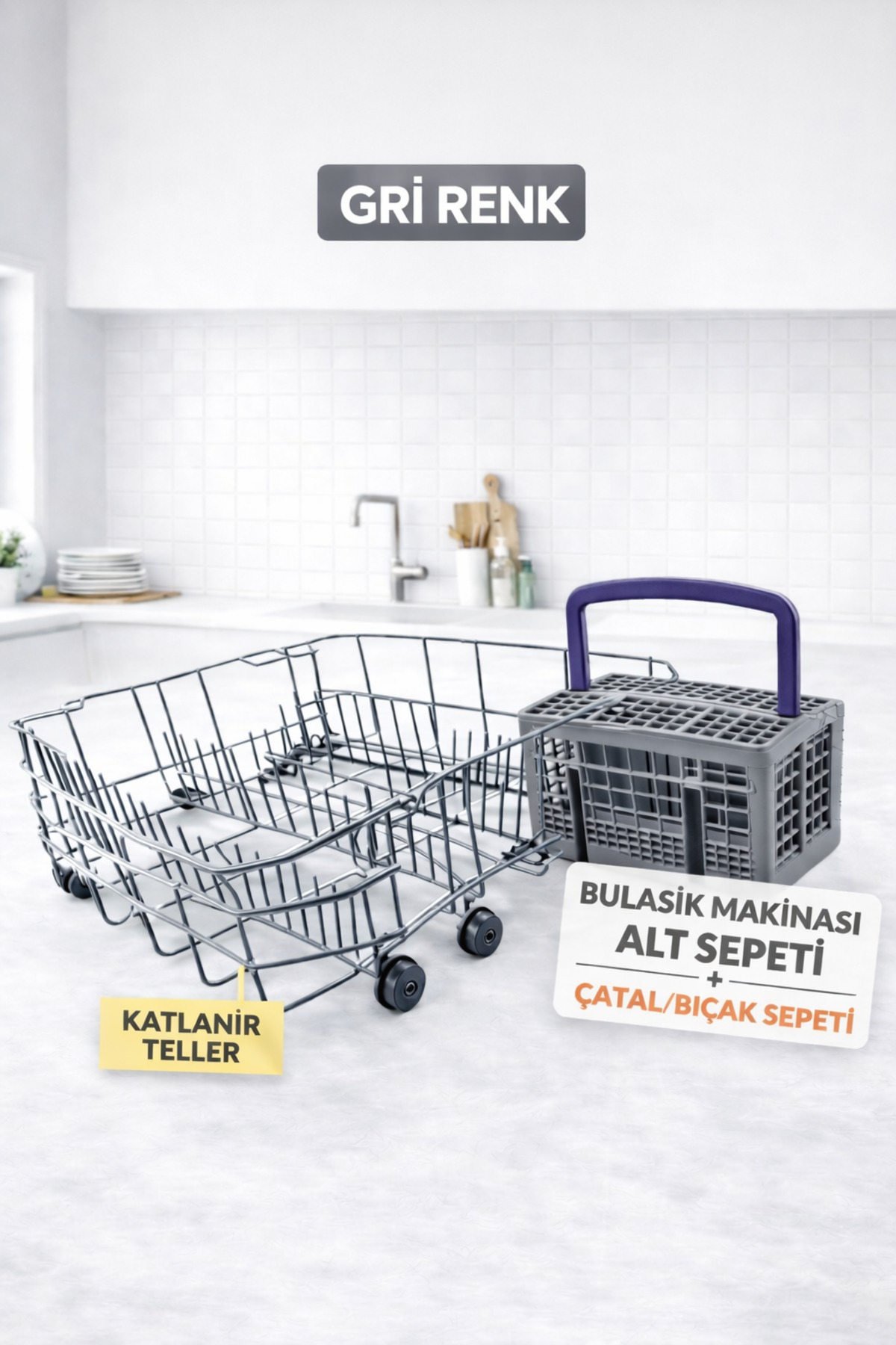 Dishwasher Basket Bottom Basket Plate Holder Grey Cutlery Basket