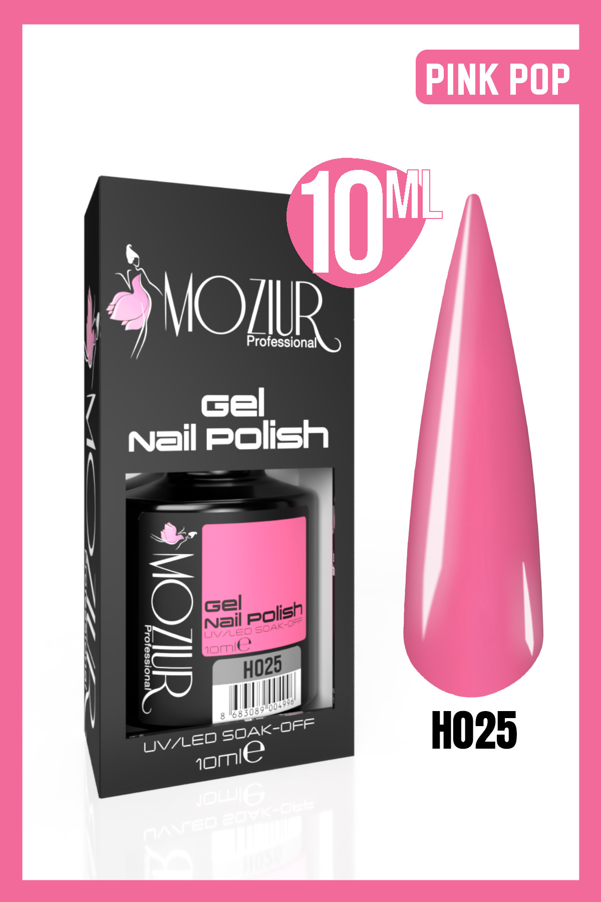 MOZIUR Kalıcı Oje Uv Led H025 (PEMBE SERİSİ) 10ml — صورتی 8683089004750