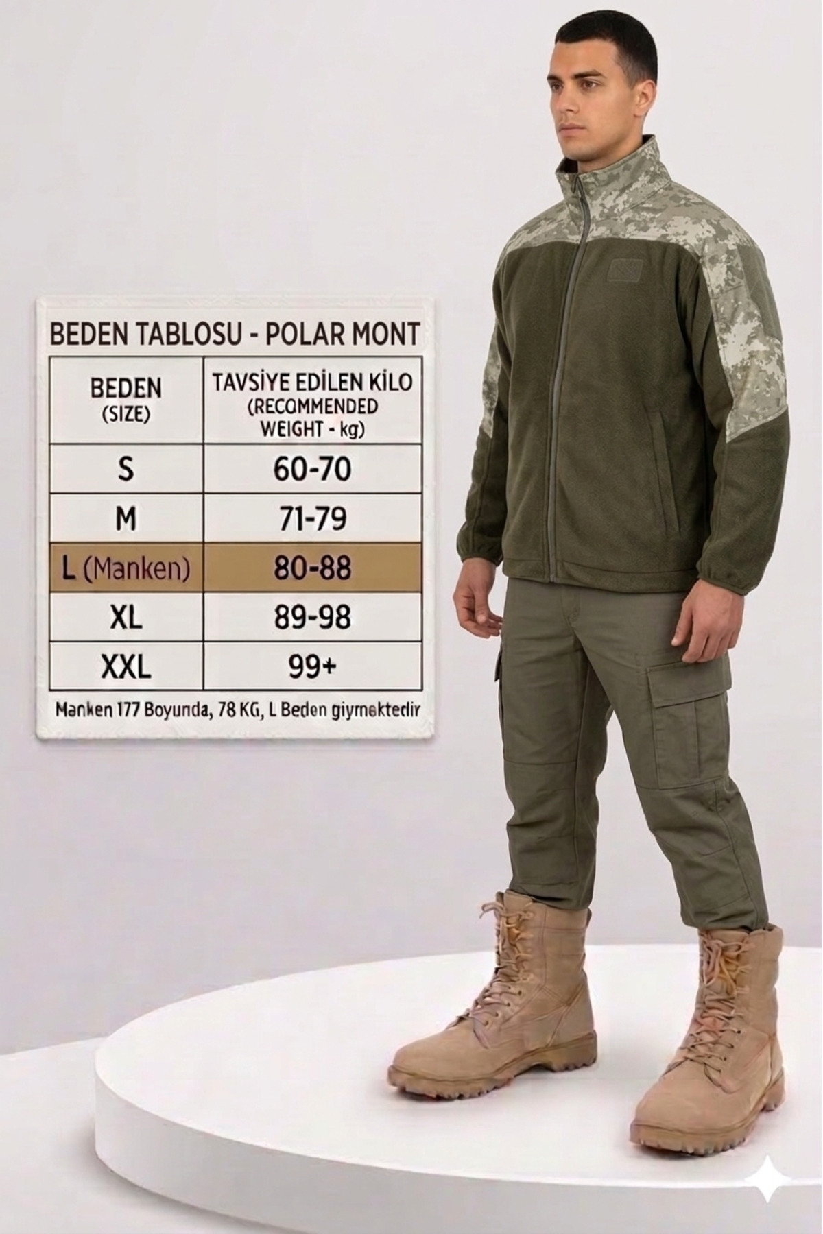 TAKTİK OUTDOOR KAMUFLAJ POLAR MONT — رنگارنگ TSKGARNİPOLARMONT — تصویر 4 از 8