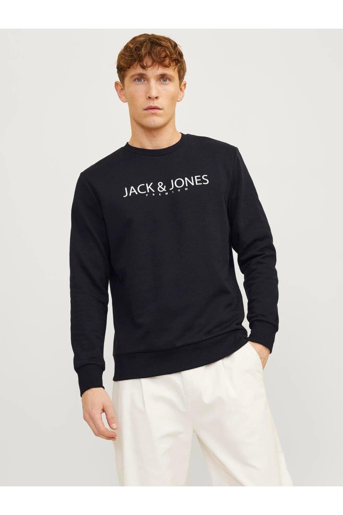 پیراهن یقه گرد JPRBLAJAKE مدل FST 12256972-BL جک اند جونز سویشرت اسپرت Jack & Jones
