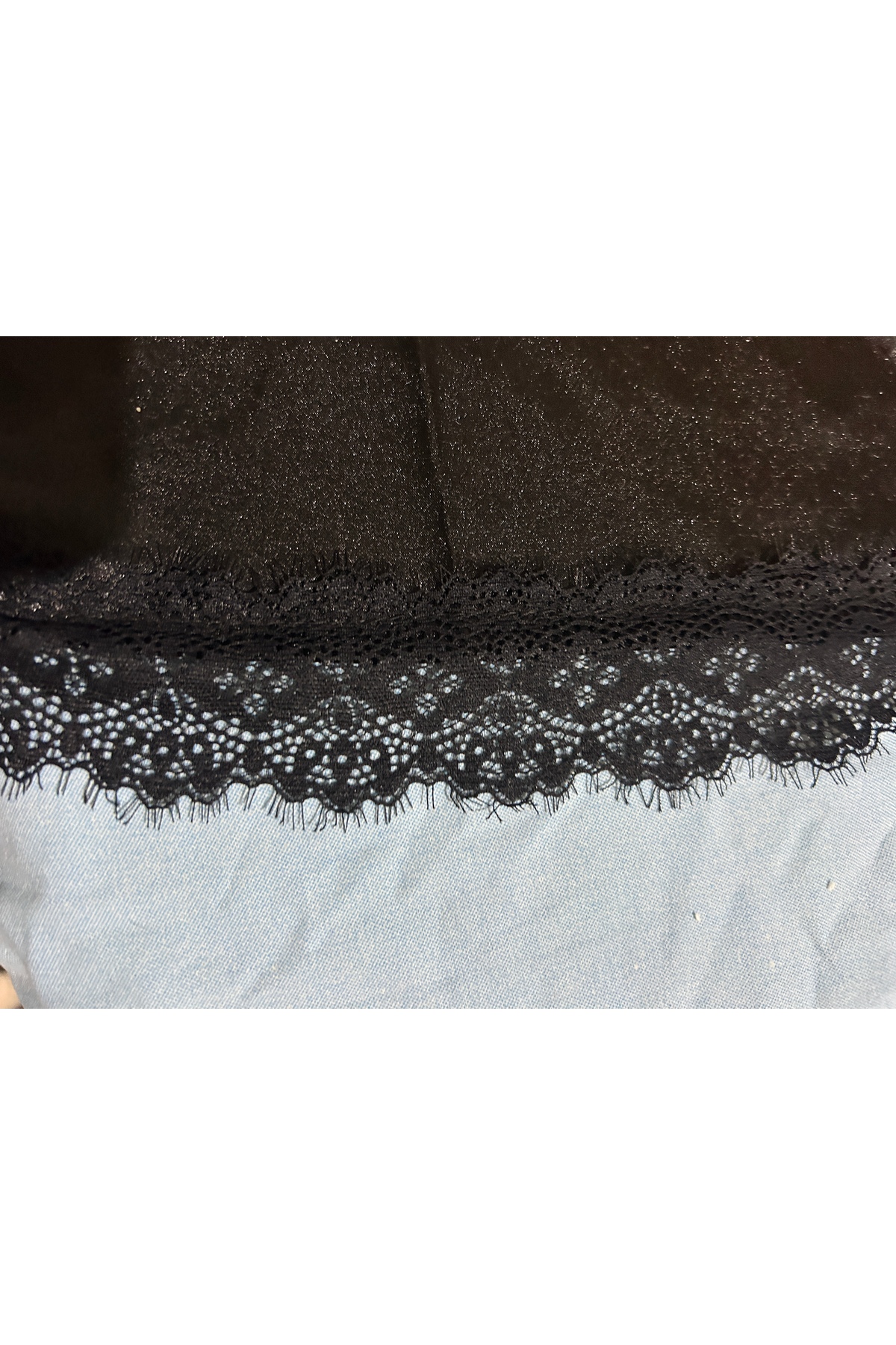 SARA  Kadın Siyah Saten Midi Etek Dantel Detaylı Yüksek BelSaten A-Kesim (Yarım Çan) Şık Günlük & Abiye - Görsel 4