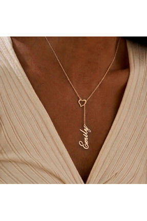 Soleildor 925 ayar Orijinal Gümüş Kişiye Özel Kalpli İsim Gümüş Kolye(isim ya...