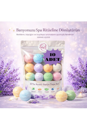 COLOURFUL MASAL 10 Lu 45 Gr. Banyo Topu Manikür Ve Pedikür Boy, Nem Bombası, ...
