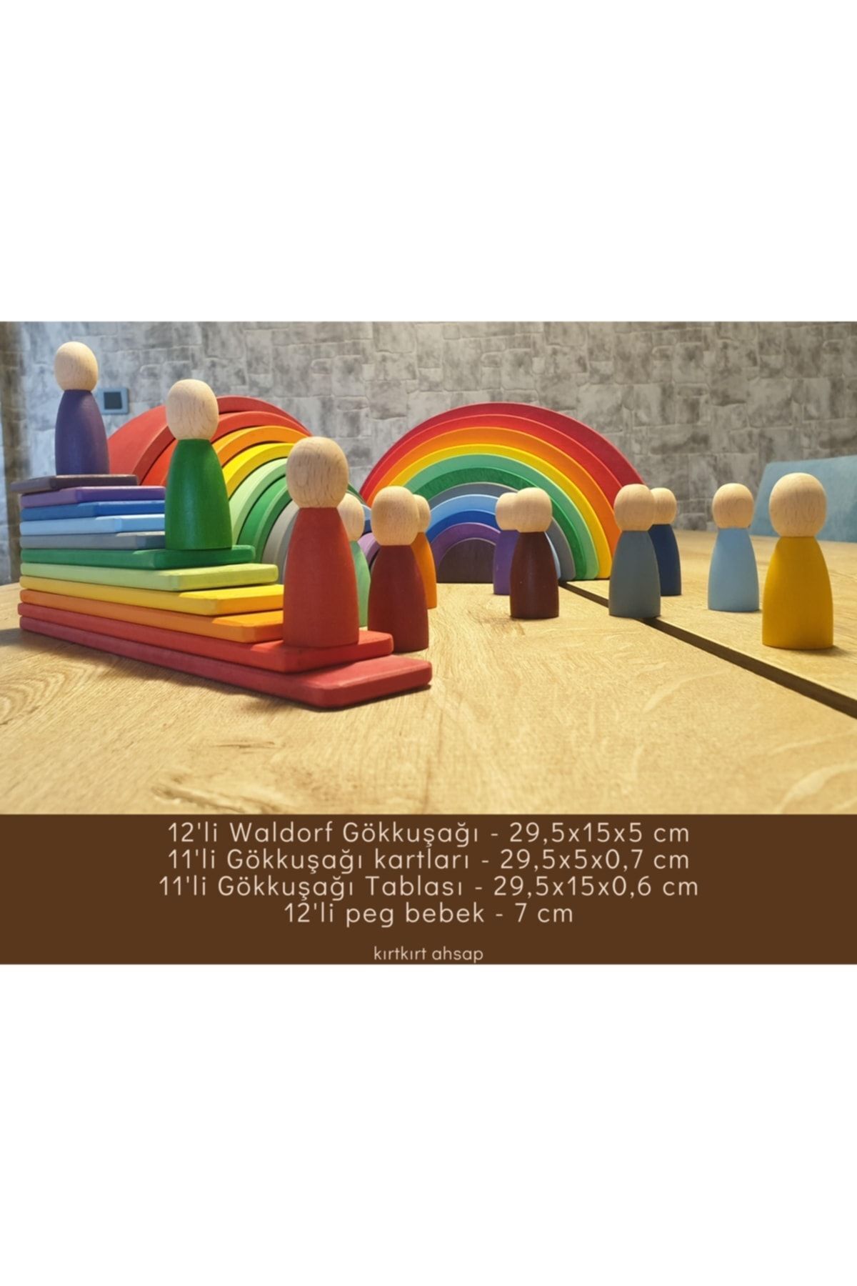 kırtkırt ahşap KirtKirt Ahsap | Waldorf Gokkusagi Seti | 46 Parca | 0-6 Yas | 29 cm fotoğrafı 4 (önizleme)