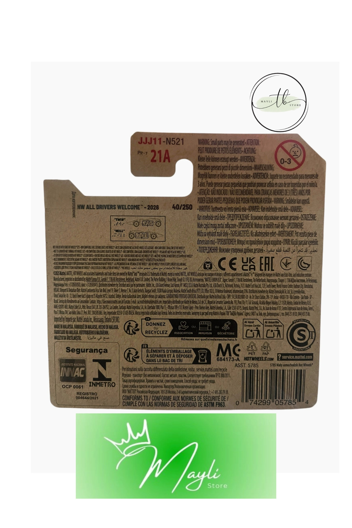 HOT WHEELS All Drivers Welcome Braille Racer / Voiture De Course - Twin Mill 1/64 ölçek 40/250 JJJ11-N521 2026 fotoğrafı 2 (önizleme)