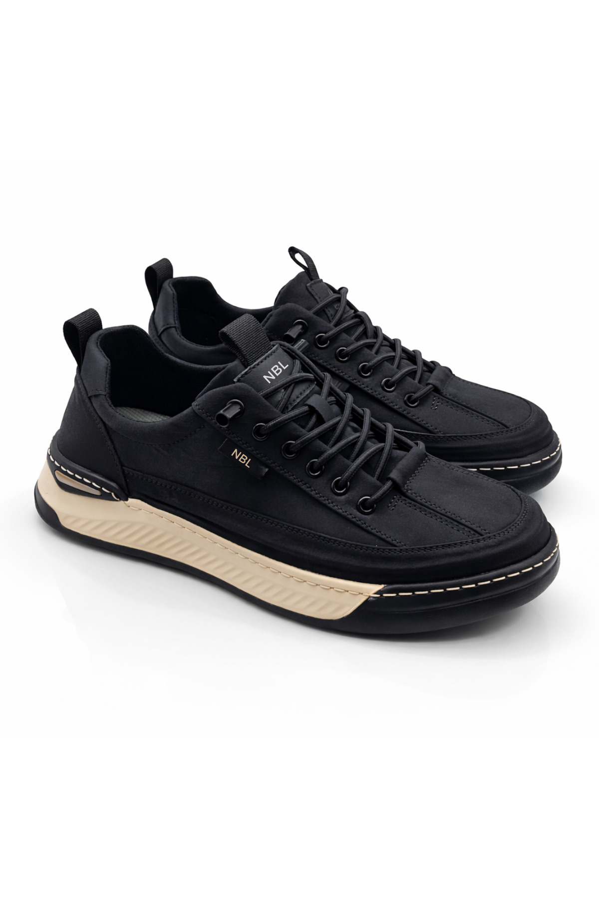 Deoder  Siyah Erkek Paraşüt Bez Casual Sneaker | Full Ortopedik | Eva Tabanlı Günlük Konfor Ayakkabı