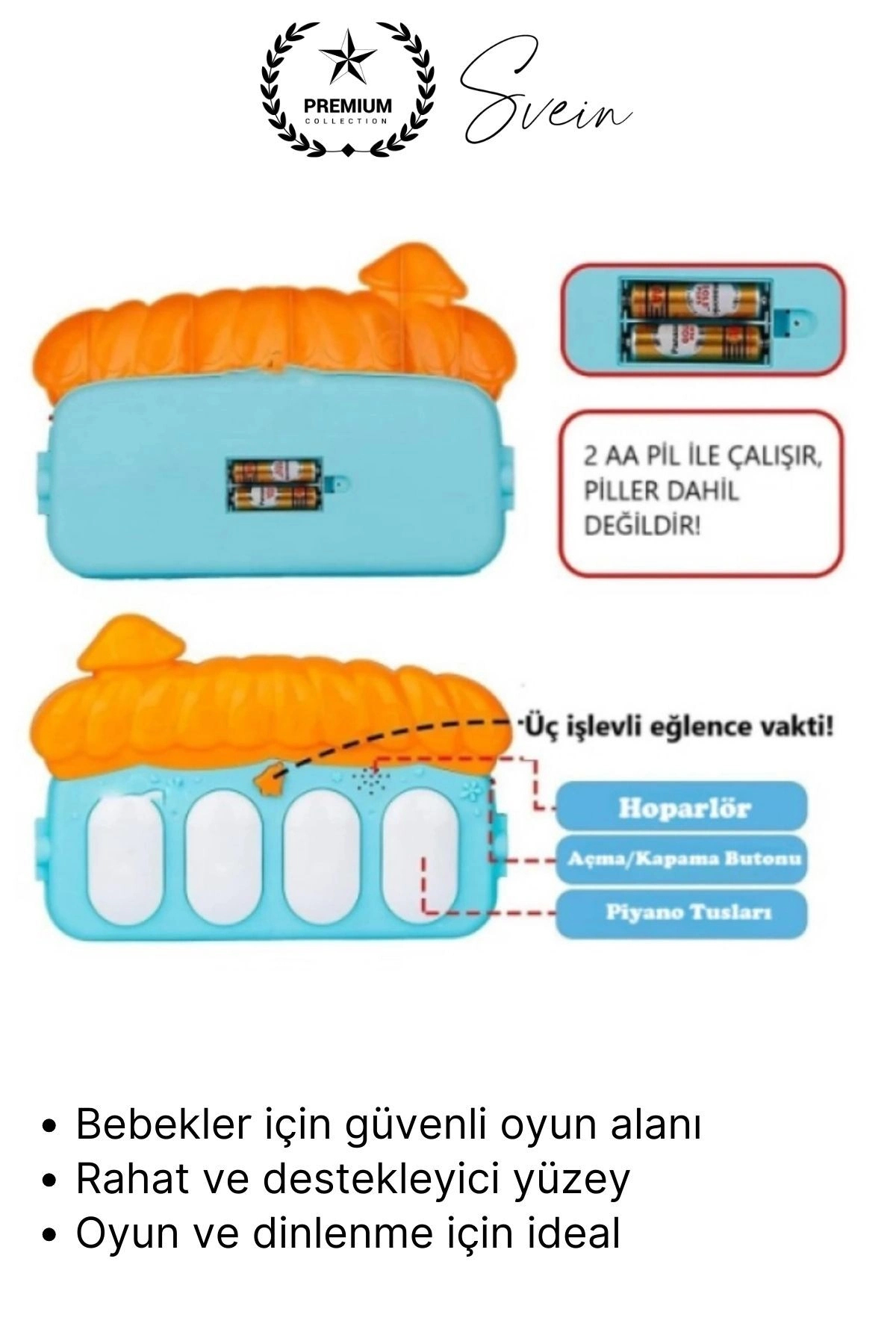 Svein #OyunHalısı Piyanolu Bebek Aktivite Oyun Halısı Asılabilir Oyuncaklı Yumuşak Zemin Aktivite Matı fotoğrafı 4 (önizleme)