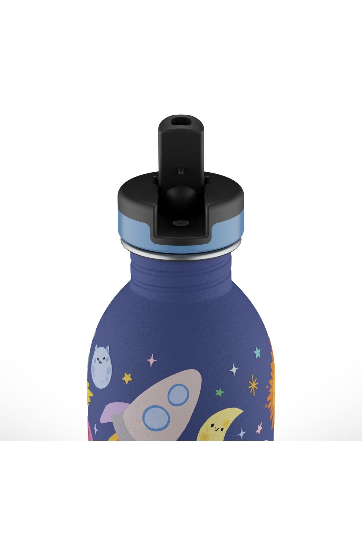 24 Bottles Kids Bottle Space Friends Pipetli Paslanmaz Çelik Çocuk Su Matarası 250 ml fotoğrafı 3 (önizleme)