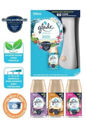 Glade Otomatik Sprey Sistem Ve Yedek Okyanus Sessizliği Oda Kokusu 3 Lü Promo...