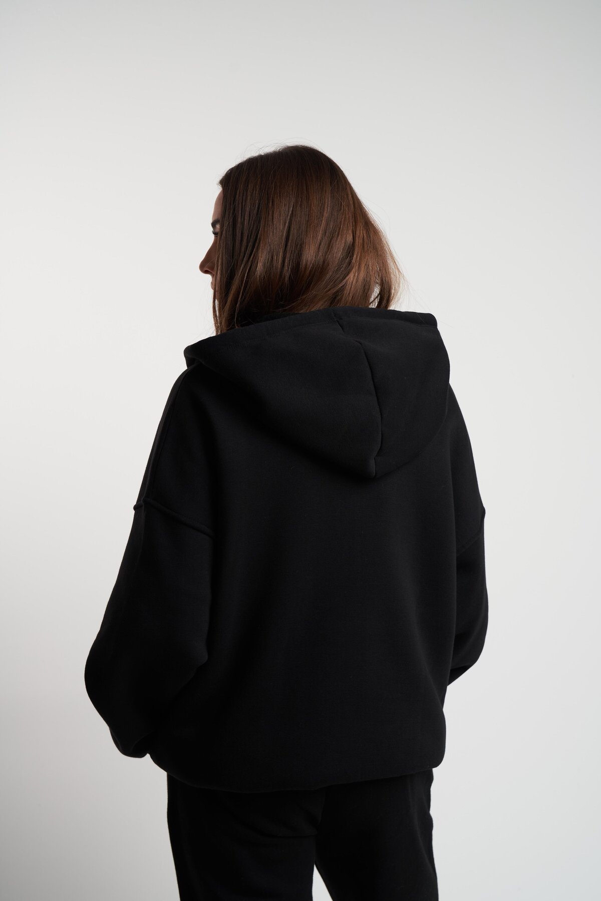 citycenterfashion Unisex Kapüşonlu Şardonlu Oversize Sweatshirt Fermuarlı Ceket cty-abr-1763 görsel 3