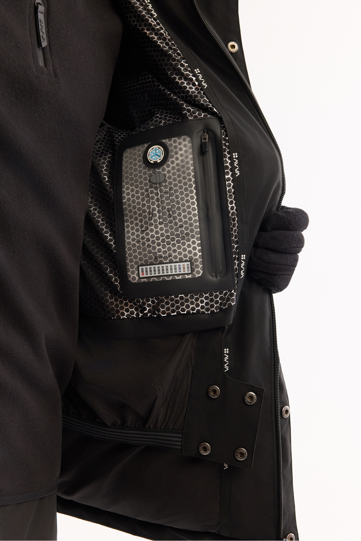 Avva  Erkek Siyah Kapüşonlu Su İtici Rüzgar Geçirmez -15°C Dayanıklı Şişme Kayak Montu A52Y6161 - Görsel 6