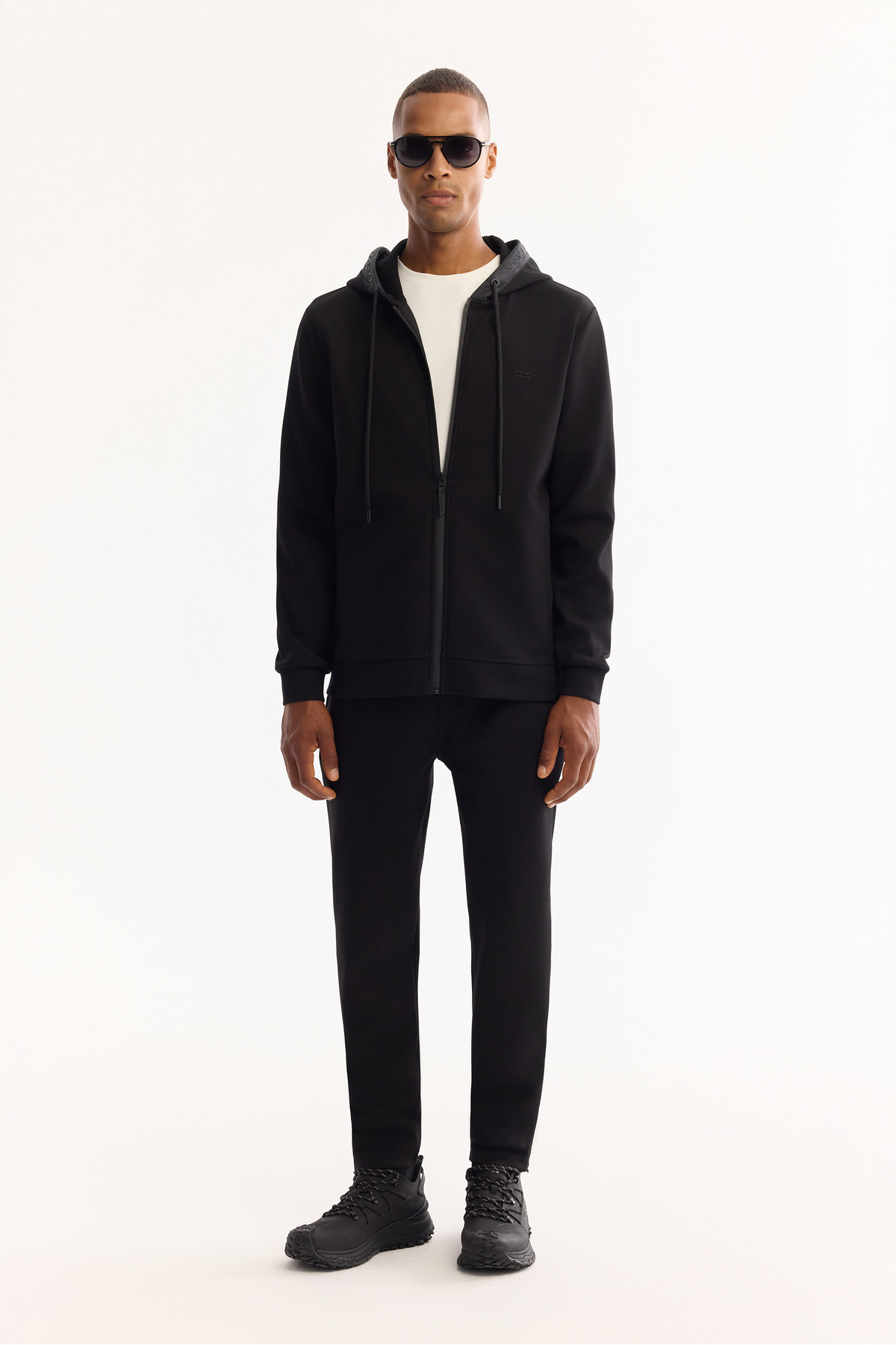 Avva  Erkek Siyah Beli Lastikli Bağcıklı Yandan Cepli Nervürlü İnterlok Jogger A52Y3403 - Görsel 8