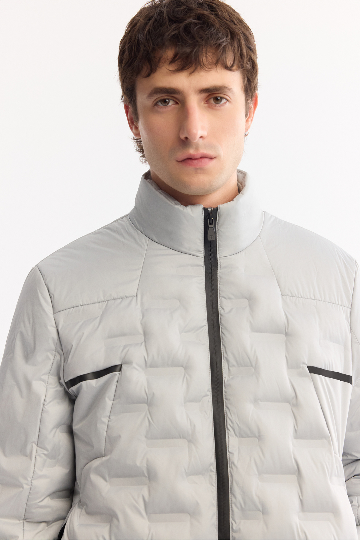 Avva  Erkek Gri Su İtici Rüzgar Geçirmez Şişme Regular Fit Mont B006082 - Görsel 5