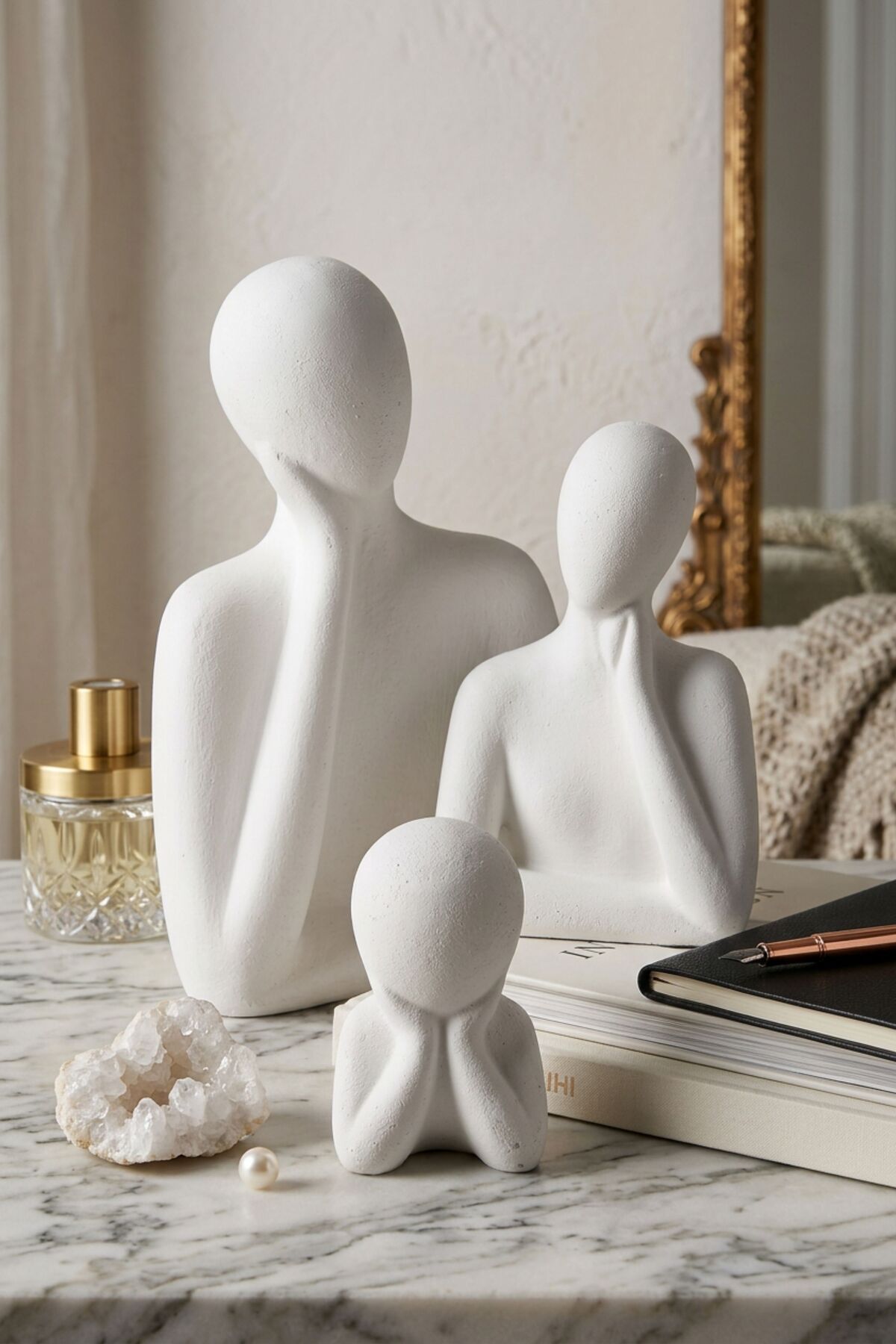 Figure Sculpture Thinking Human Silhouette Medium White Model 12