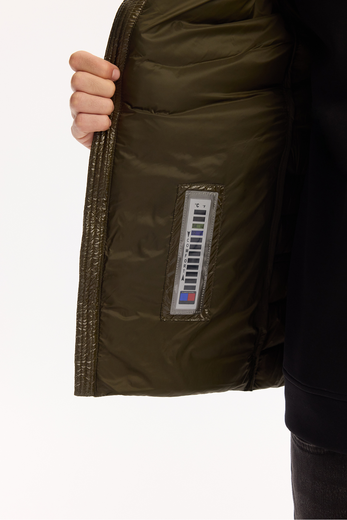 Avva  Erkek Haki Kaz Tüyü Su İtici Rüzgar Geçirmez Kumaş Dik Yaka Şişme Comfort Fit Mont B006015 - Görsel 5