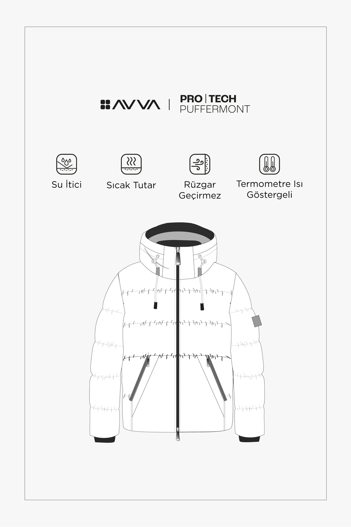 Avva  Erkek Nil Yeşili Kapüşonlu Su İtici Rüzgar Geçirmez -5°C Dayanıklı Comfort Fit Mont B006046 - Görsel 2