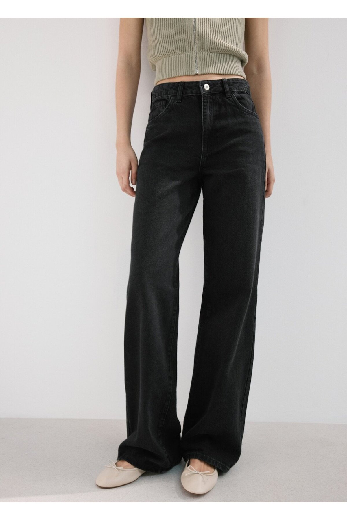 MANGO  Danila wide leg yüksek belli jean