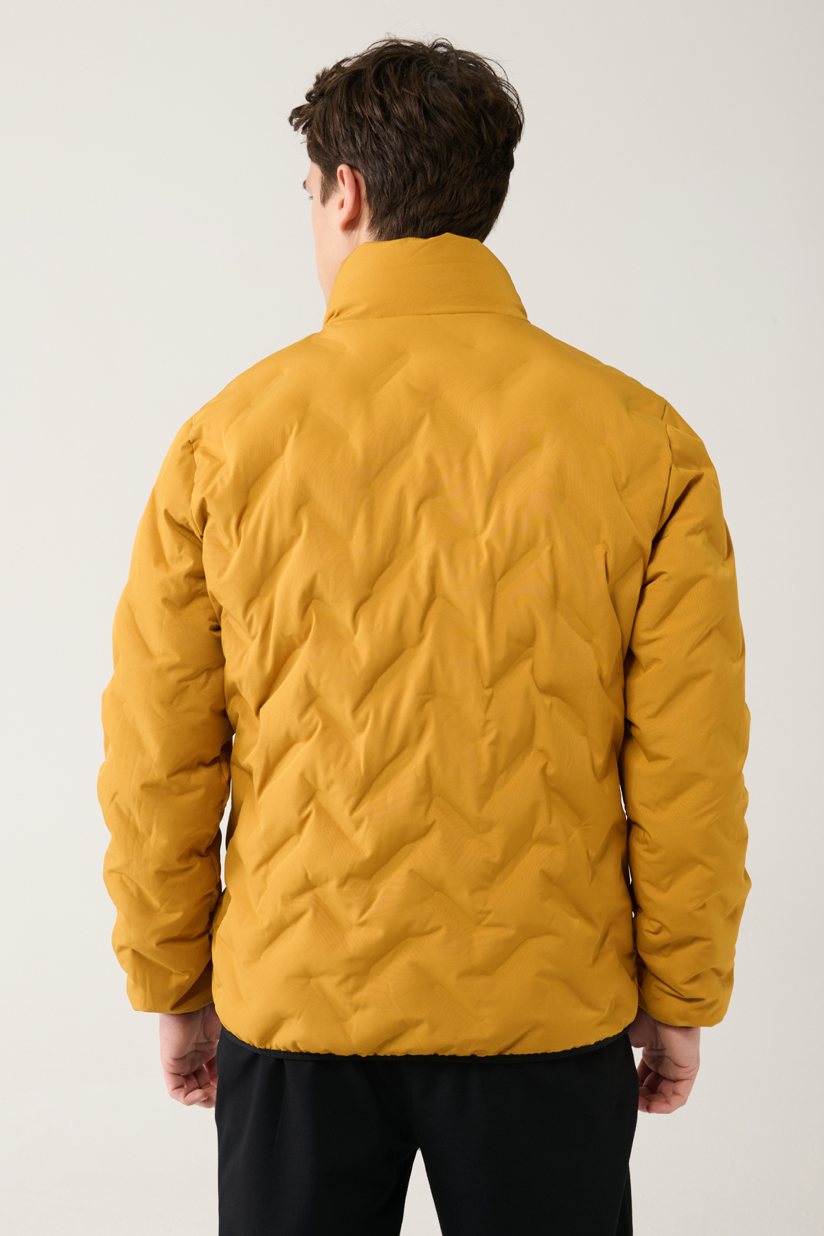 Avva  Erkek Safran Comfort Fit Şişme Dik Yaka Su İtici Rüzgar Geçirmez Hafif Mont E006036 - Görsel 4