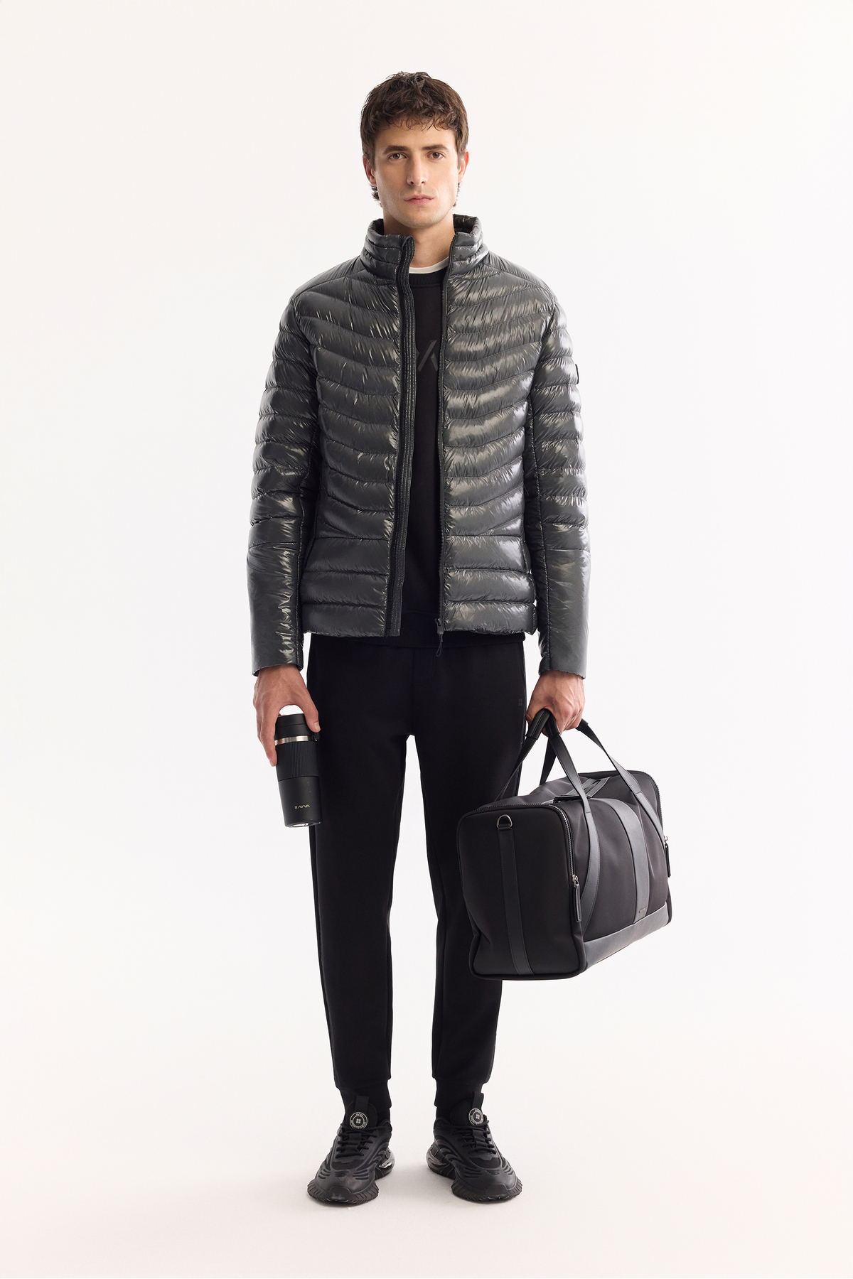 Avva  Erkek Antrasit Kaz Tüyü Su İtici Rüzgar Geçirmez Kumaş Dik Yaka Şişme Comfort Fit Mont B006015 - Görsel 8