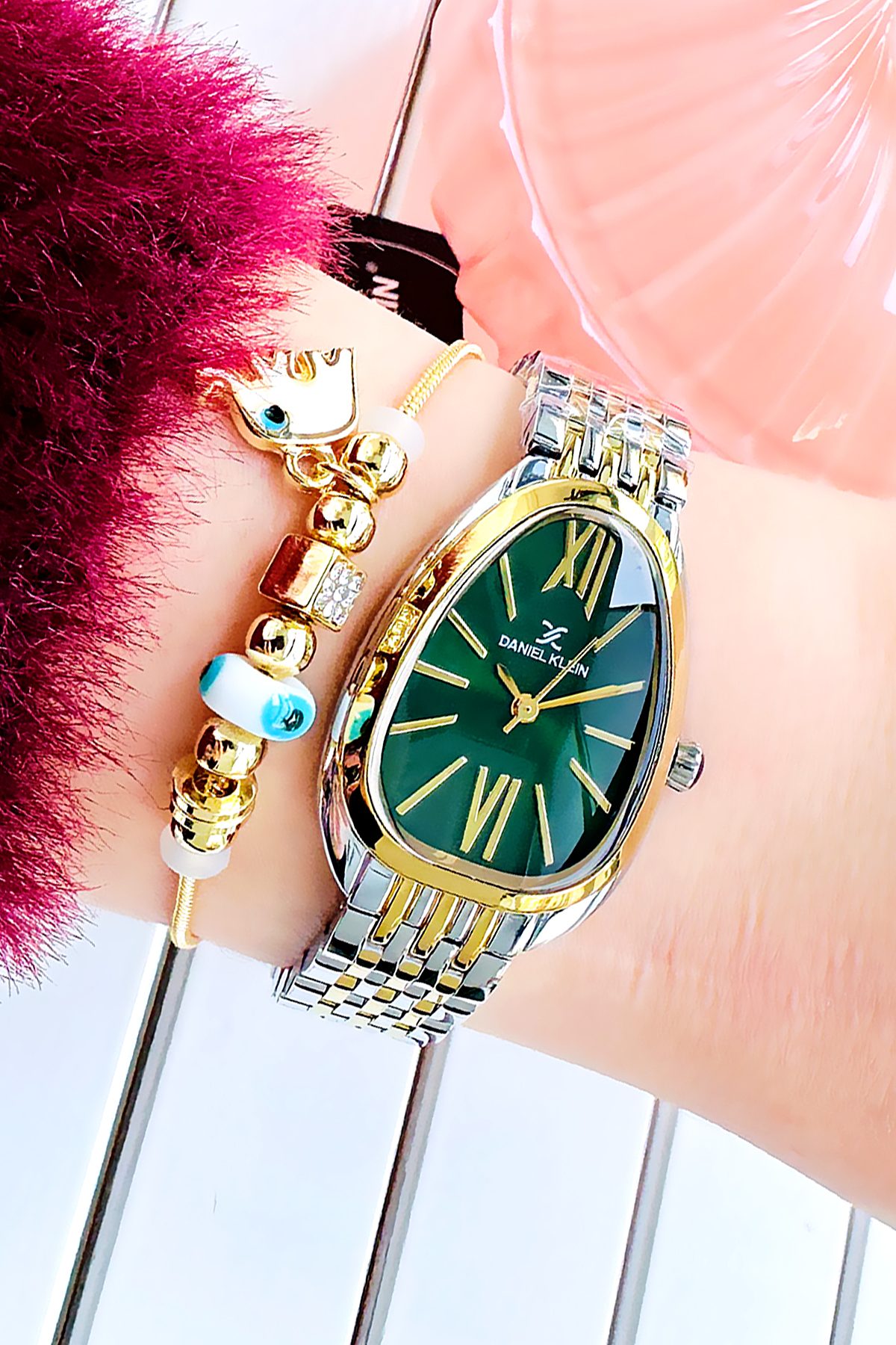 Watch Model - Women's Watch, Waterproof Gold Silver Steel Band - Bracelet Gift GDKB2011C4