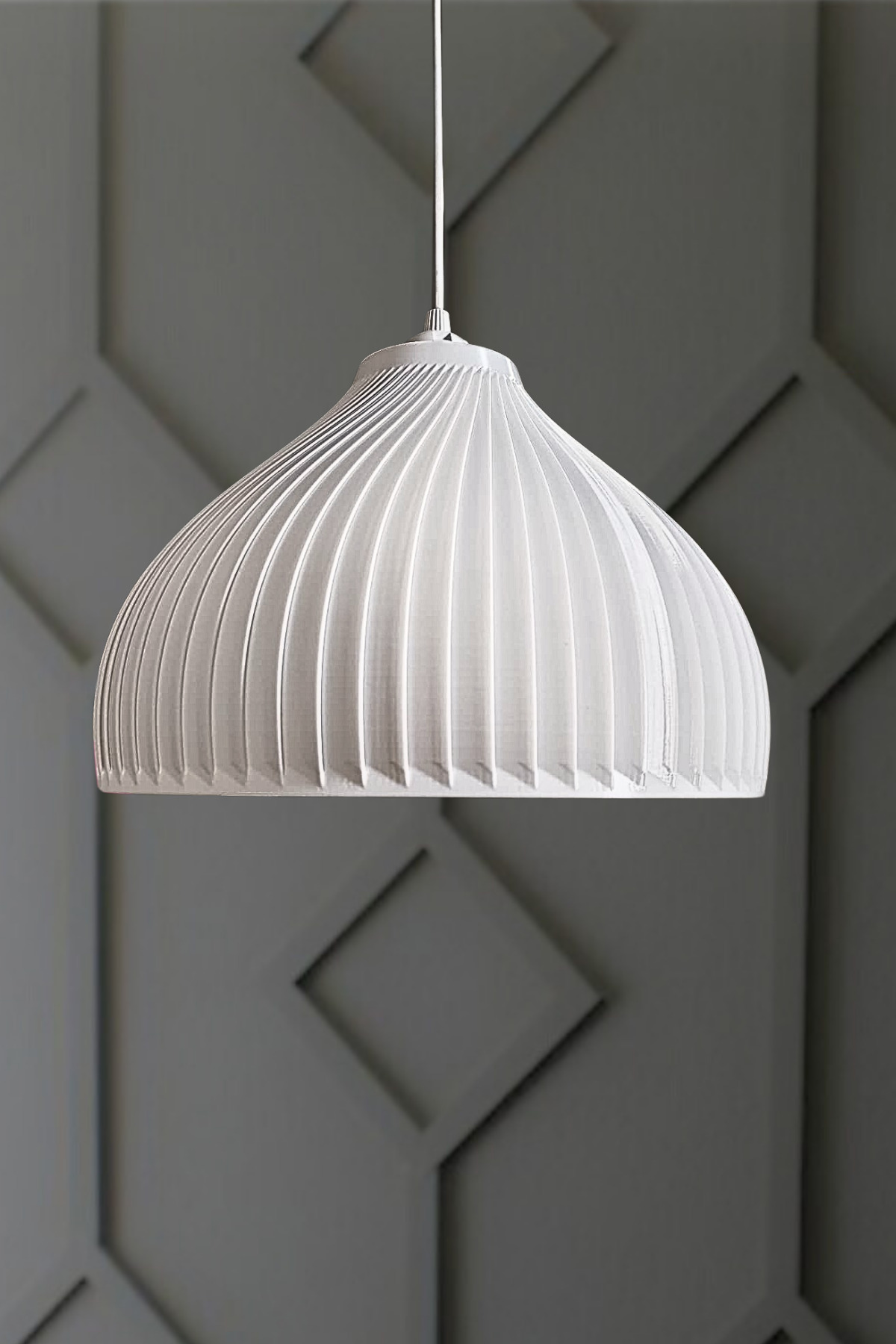 Grace White Chandelier Bedroom, Kitchen, Living Room Design Single Pendant (PLASTIC) E27
