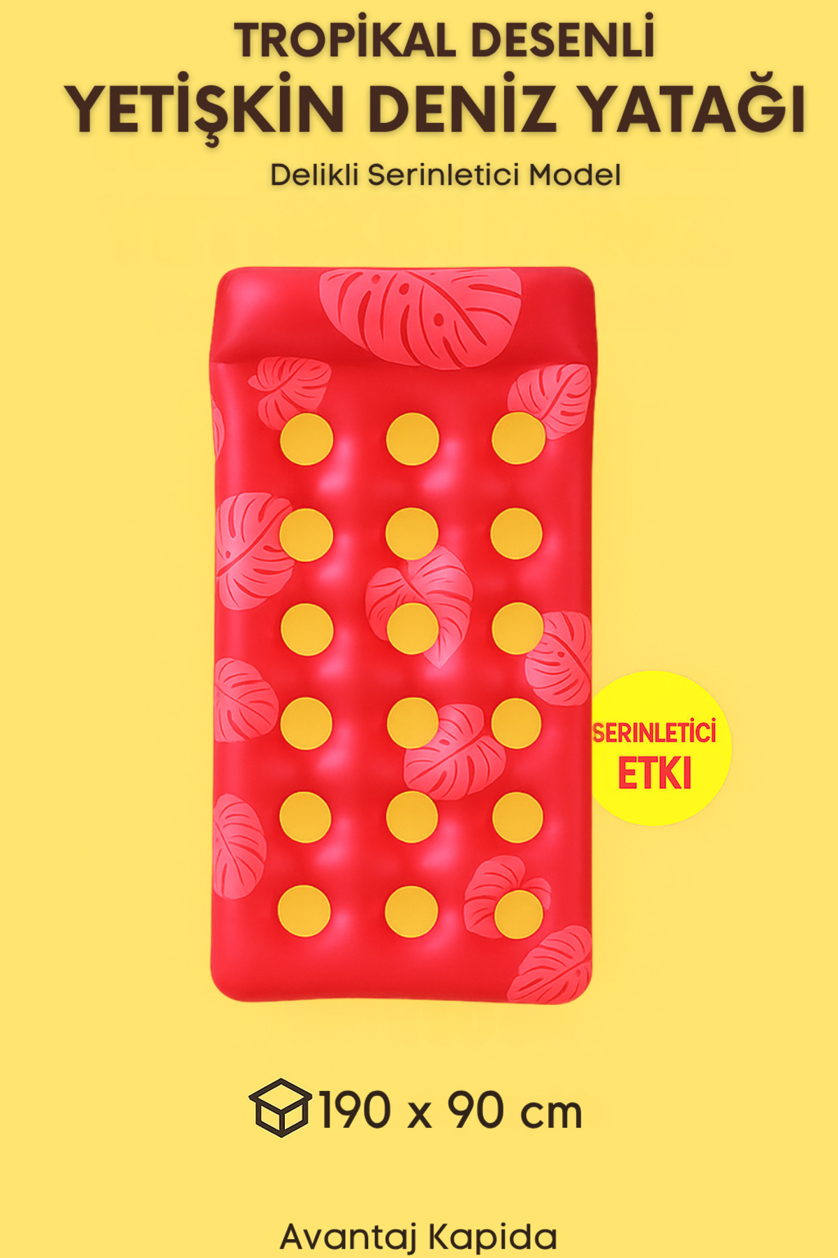 Inflatable Seabed 190x90 Adult Perforated Model Pool And Sea Use Tropical Pattern