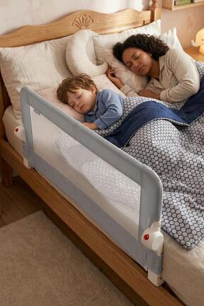 Wellgro Littles 110*48 cm Gri Yatak Bariyeri, Çocuk Yatak Korkuluğu