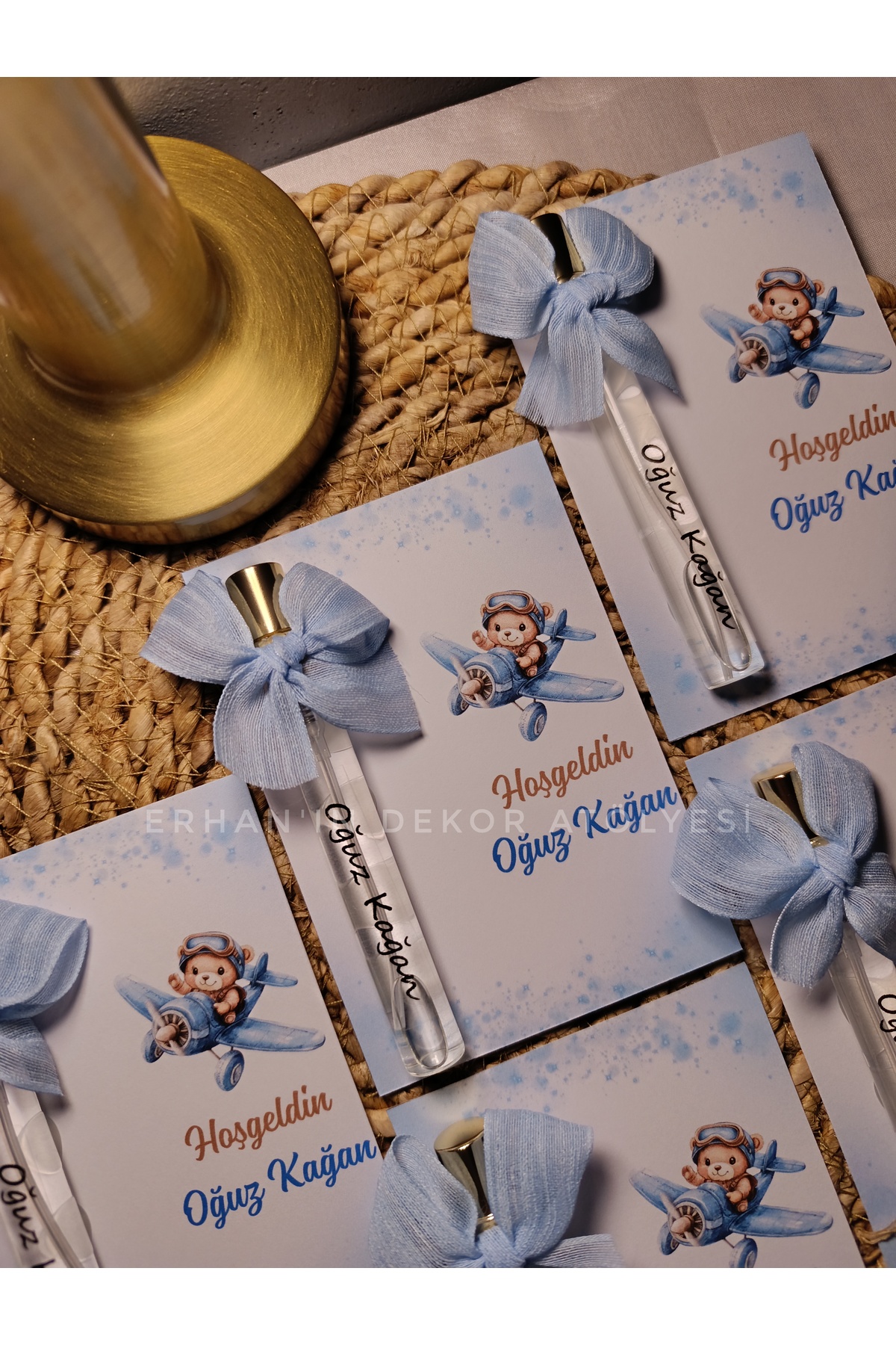 Erhan'ın Dekor Atölyesi El Emeği Ürünler İsme Özel Hediyelik Kolonya Bebek Hediyelik Parfüm Şişe Kolonya 15 ADET fotoğrafı 2 (önizleme)