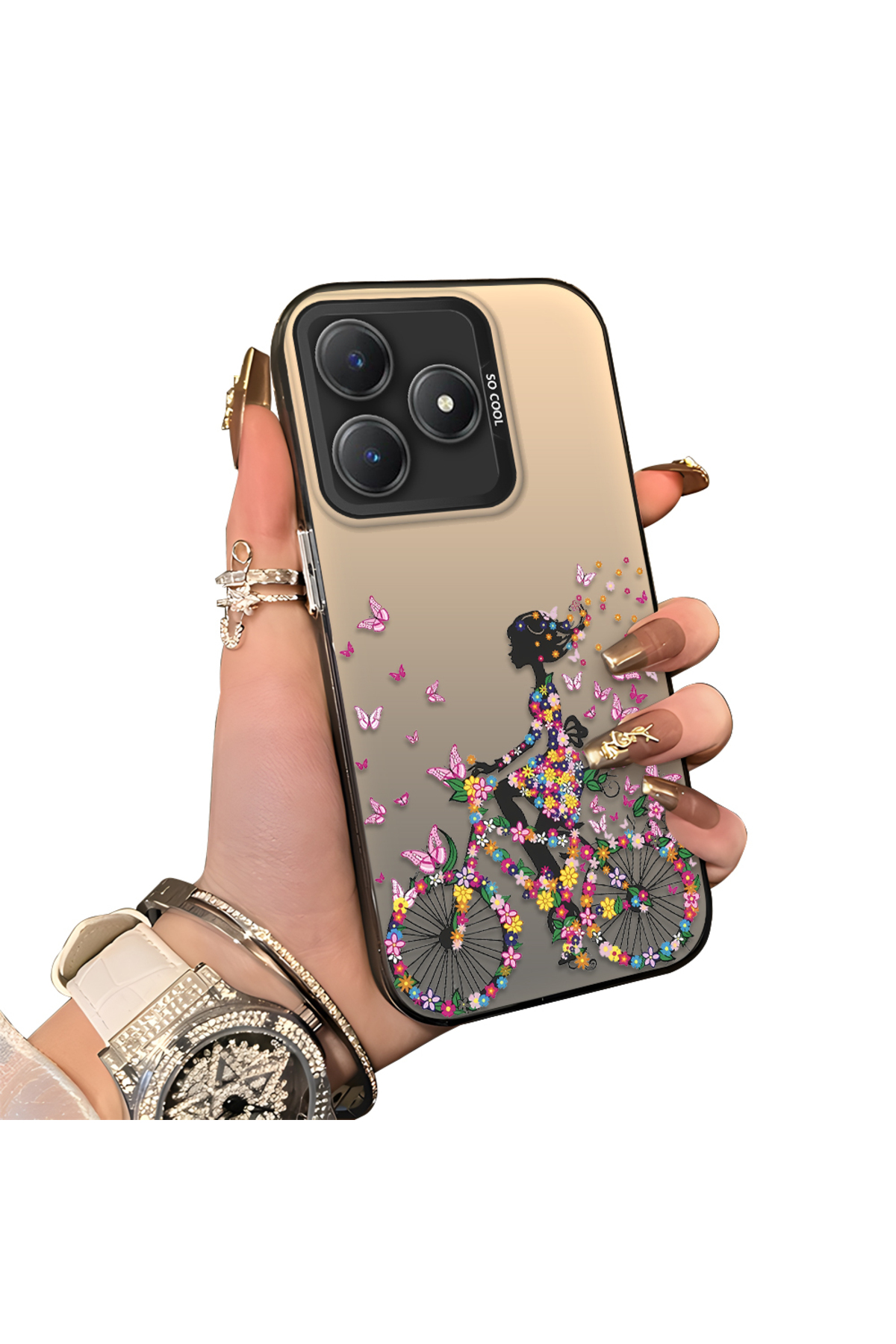 Realme Note 60 Compatible Hard Acrylic Back Silicone Edge Lens Protection Case stylish print patterns