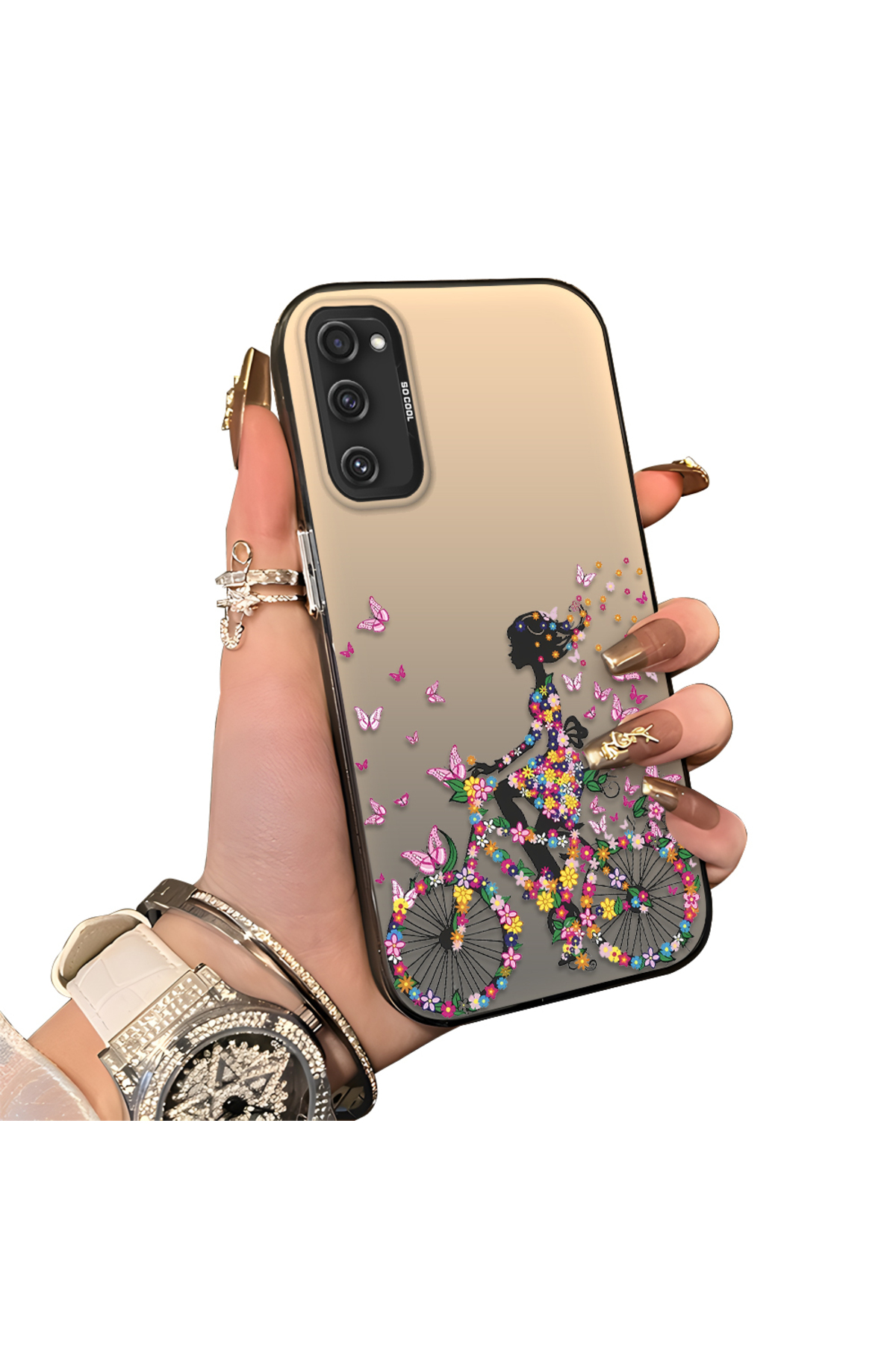 Samsung Galaxy S20 FE 4G/5G Compatible Hard Acrylic Rear Silicone Edge Lens Protection Case stylish print