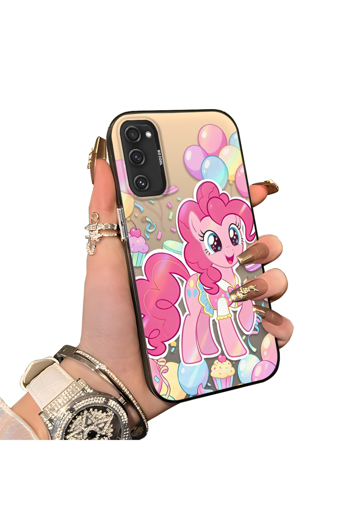 Samsung Galaxy S20 FE 4G/5G Compatible Hard Acrylic Rear Silicone Edge Lens Protection Case stylish print