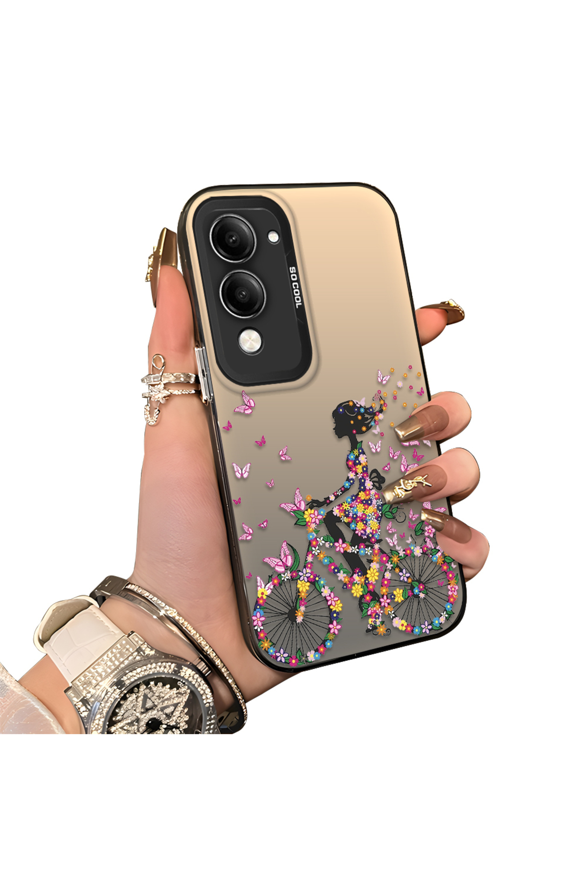 Vivo Y29S Compatible Rigid Acrylic Back Silicone Edge Lens Protection Case stylish print patterns