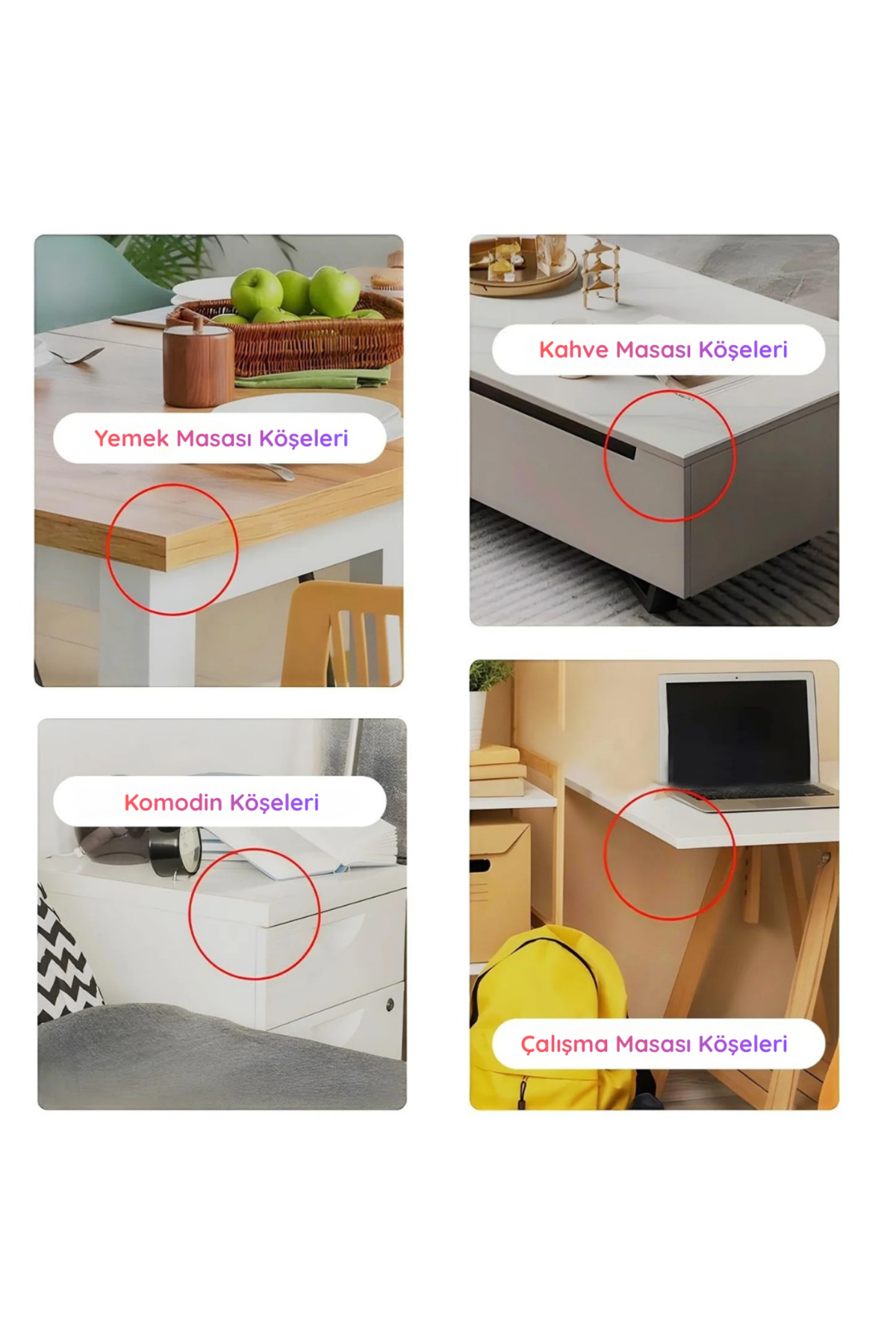 S-Line 8'li Set Ekstra Kalın Sünger Masa ve Mobilya Köşe Koruyucu (Gri) - Bebek ve Çocuk Güvenliği fotoğrafı 5 (önizleme)
