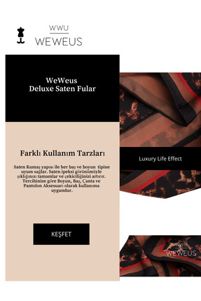 Weweus Kırmızı Kenar Leopar Desen Saten Lüks Bandana Fular