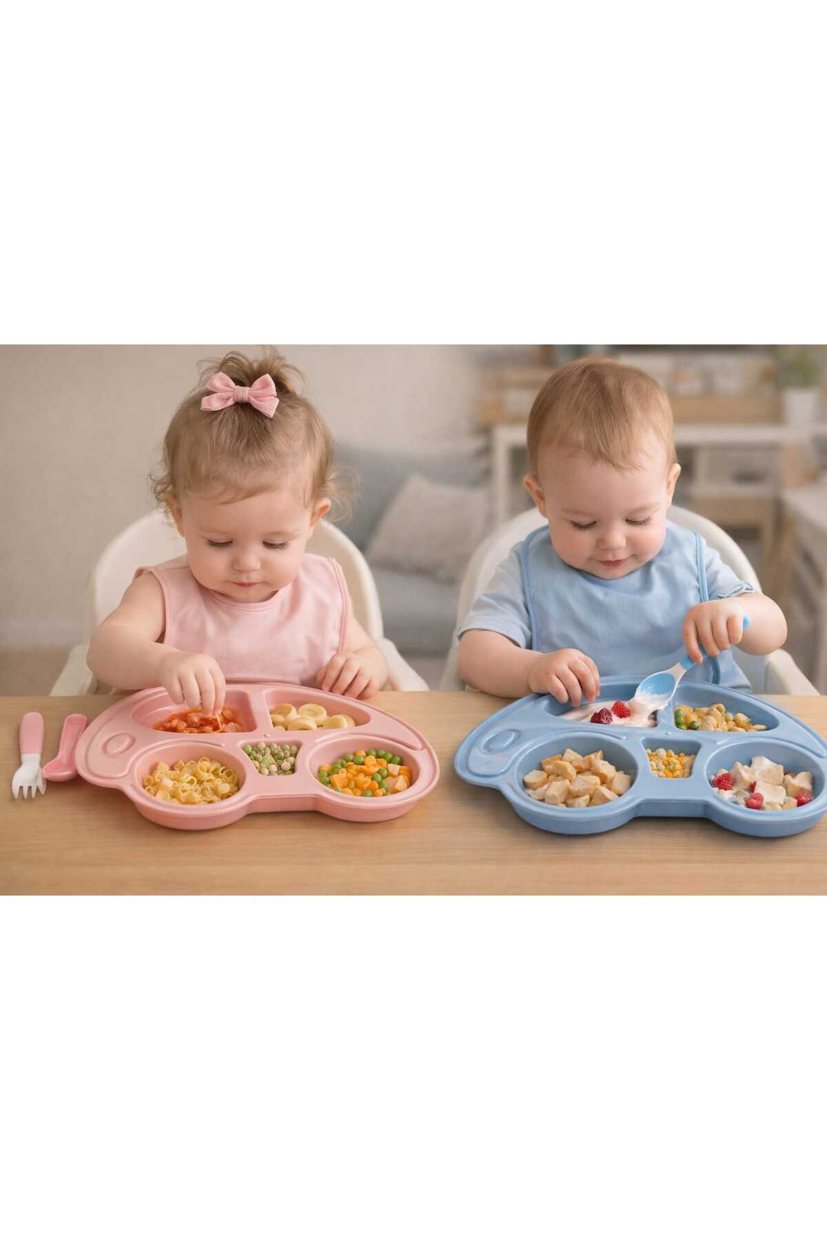 Lova PLASTİK PEMBE MAMA TABAĞI ARABA MODEL 30X17 CM fotoğrafı 2 (önizleme)