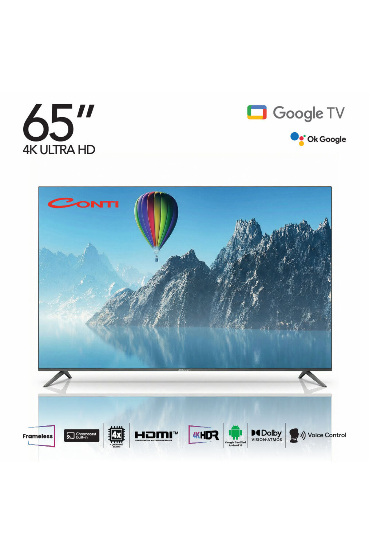 CONTİ CT65GT300U 65 4K UHD Frameless Google Tv Televizyon